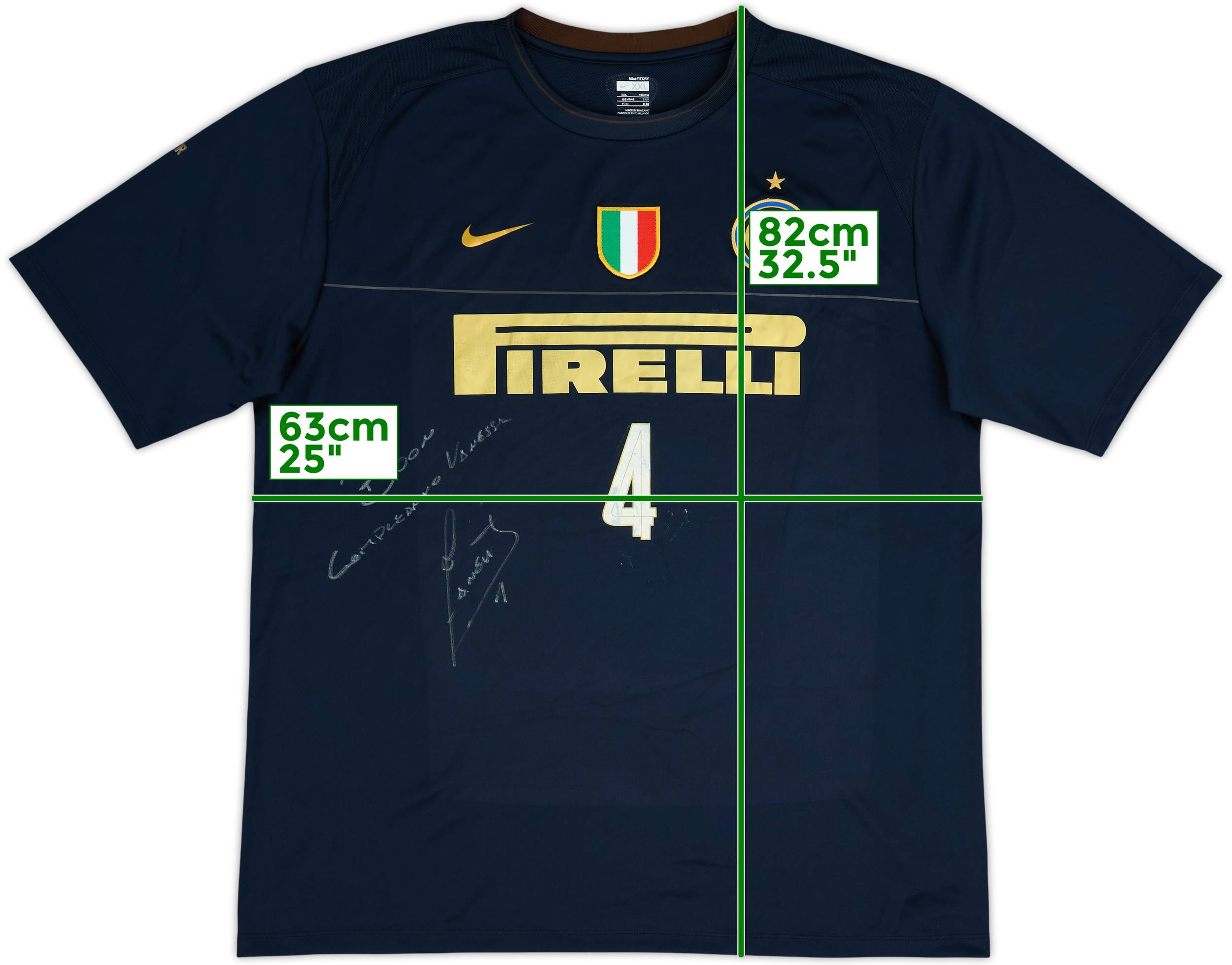 2008-09 Inter Milan Nike Player Issue Signed Training Shirt #4