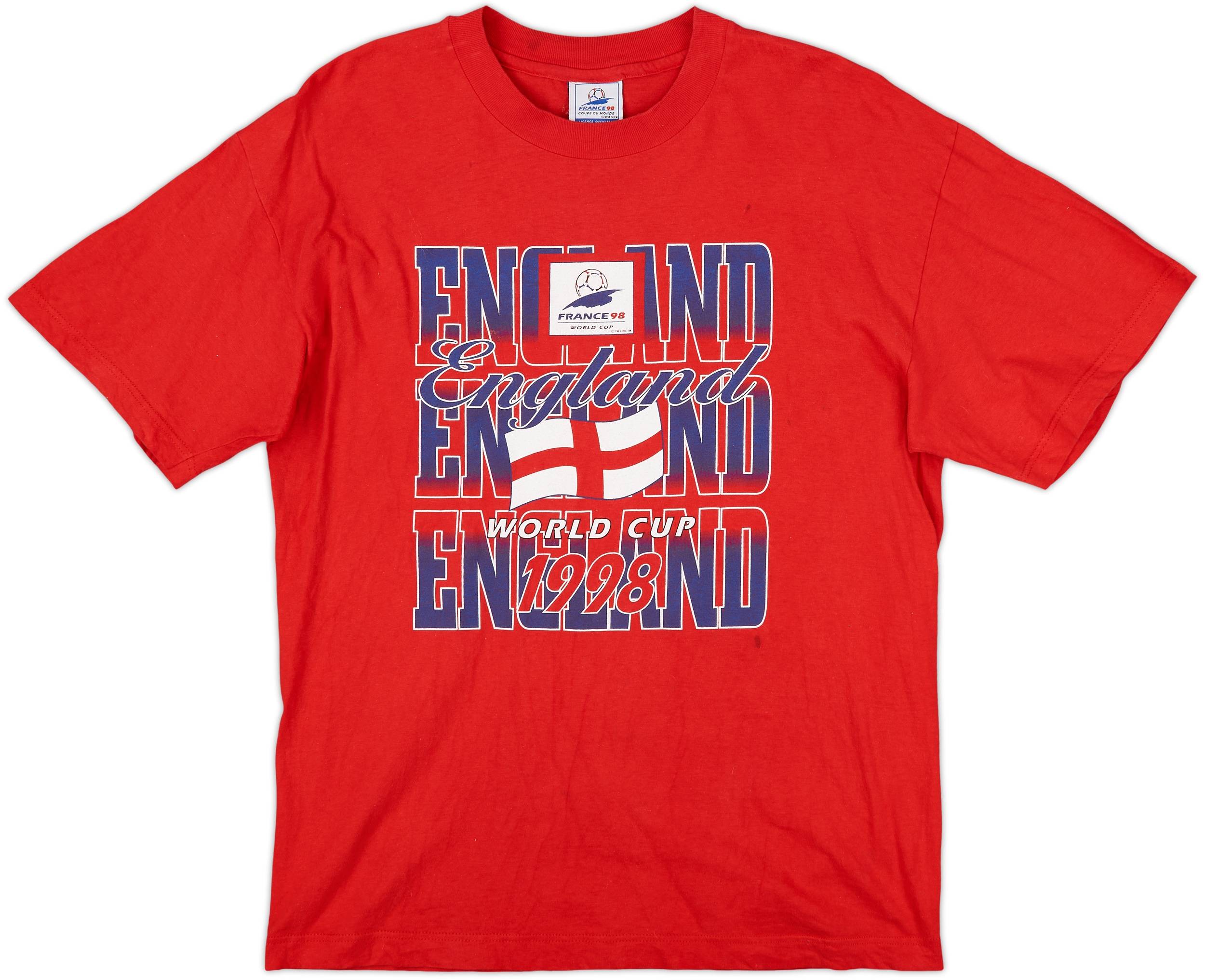 1998 England World Cup 98 Cotton Tee - 7/10 - (L)