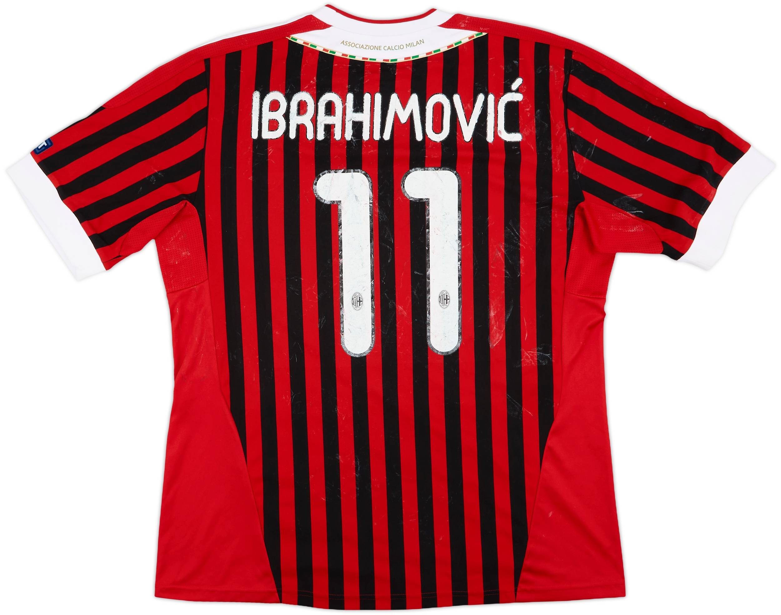 2011-12 AC Milan Home Shirt Ibrahimovic #11 - 4/10 - (XL)