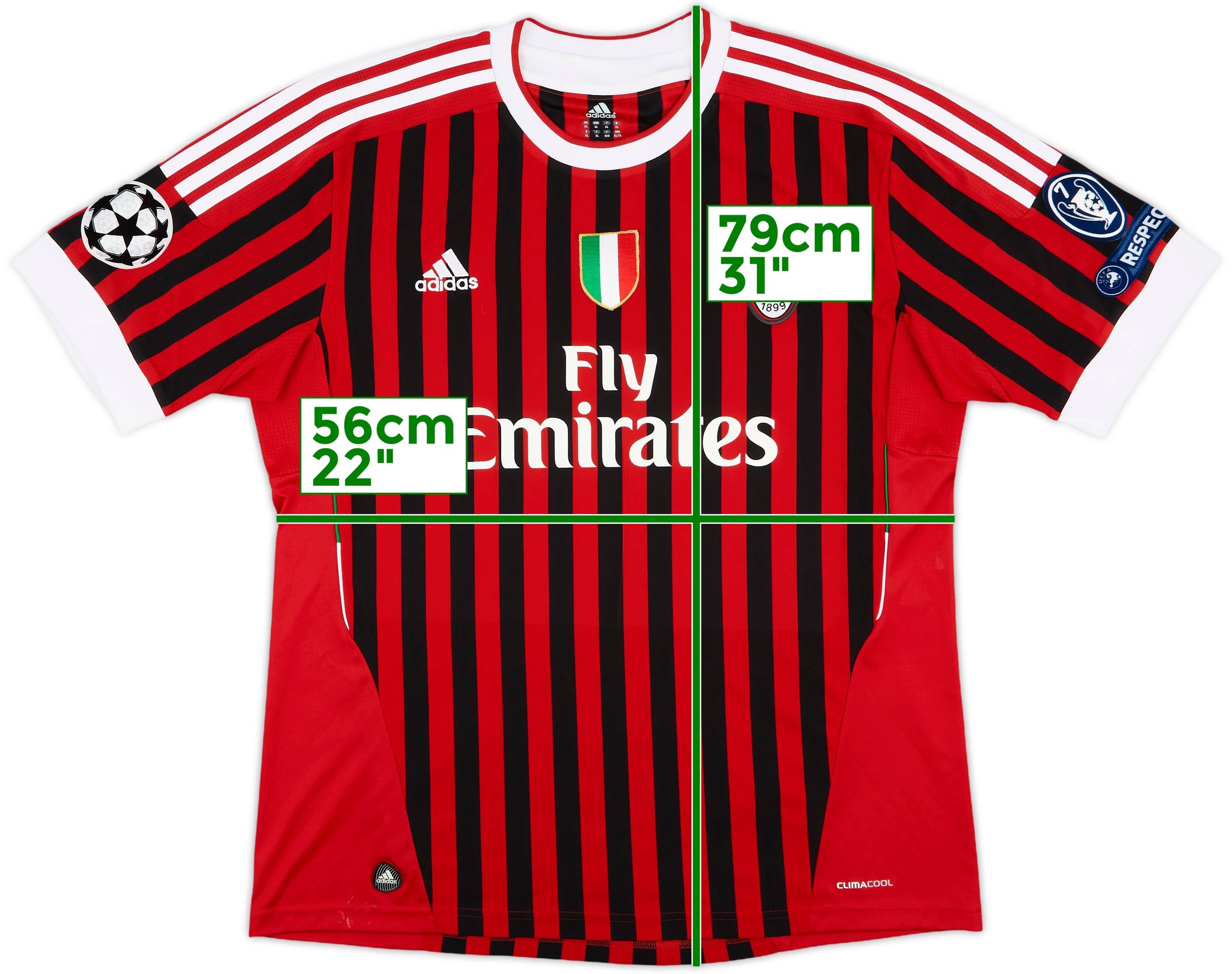 2011-12 AC Milan Home Shirt Ibrahimovic #11 - 4/10 - (XL)