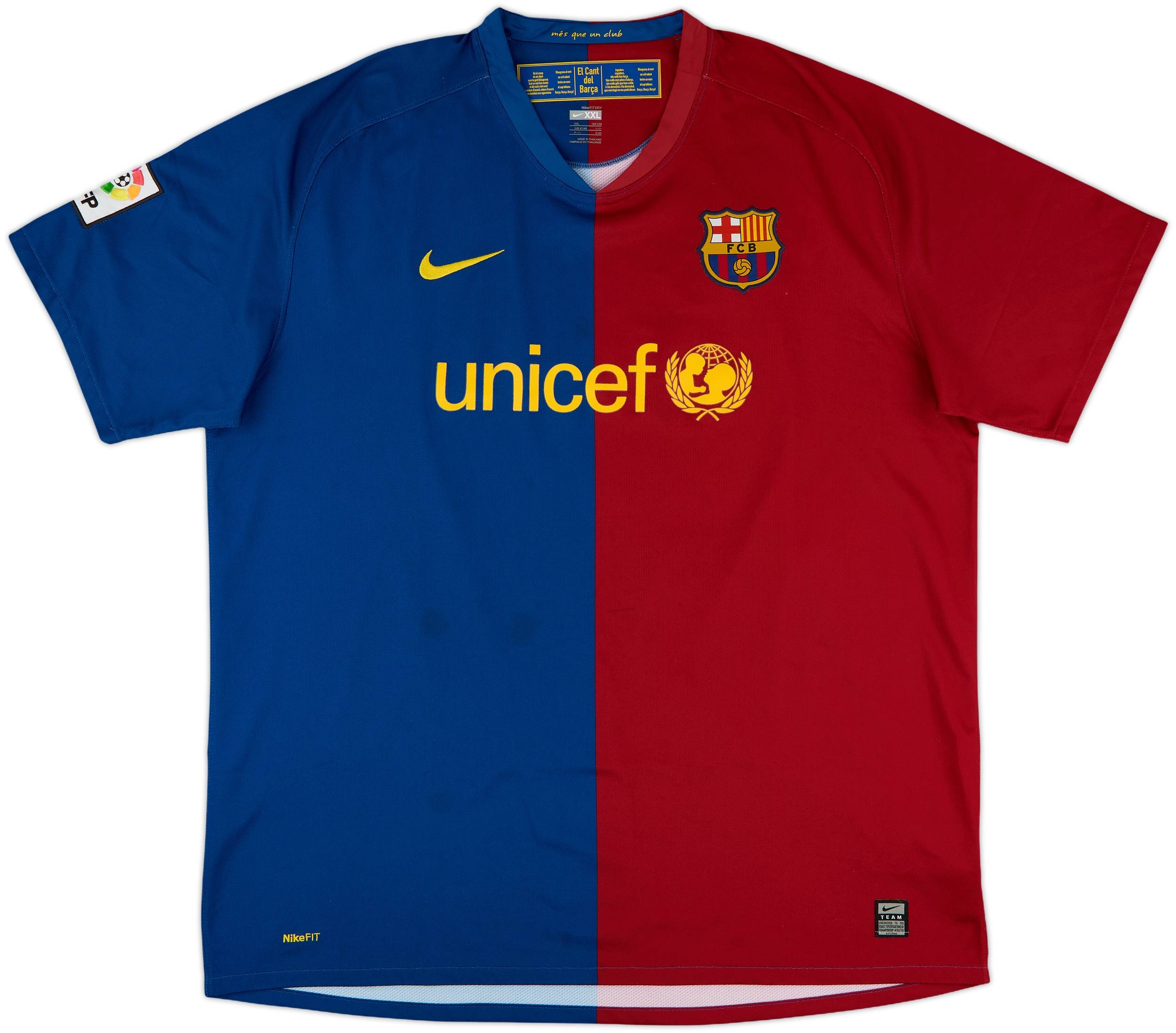 FC Barcelona A. INIESTA 8番シャツ 2008-09 Barcelona Home Shirt A.Iniesta #8 - 9/10 - (XXL)