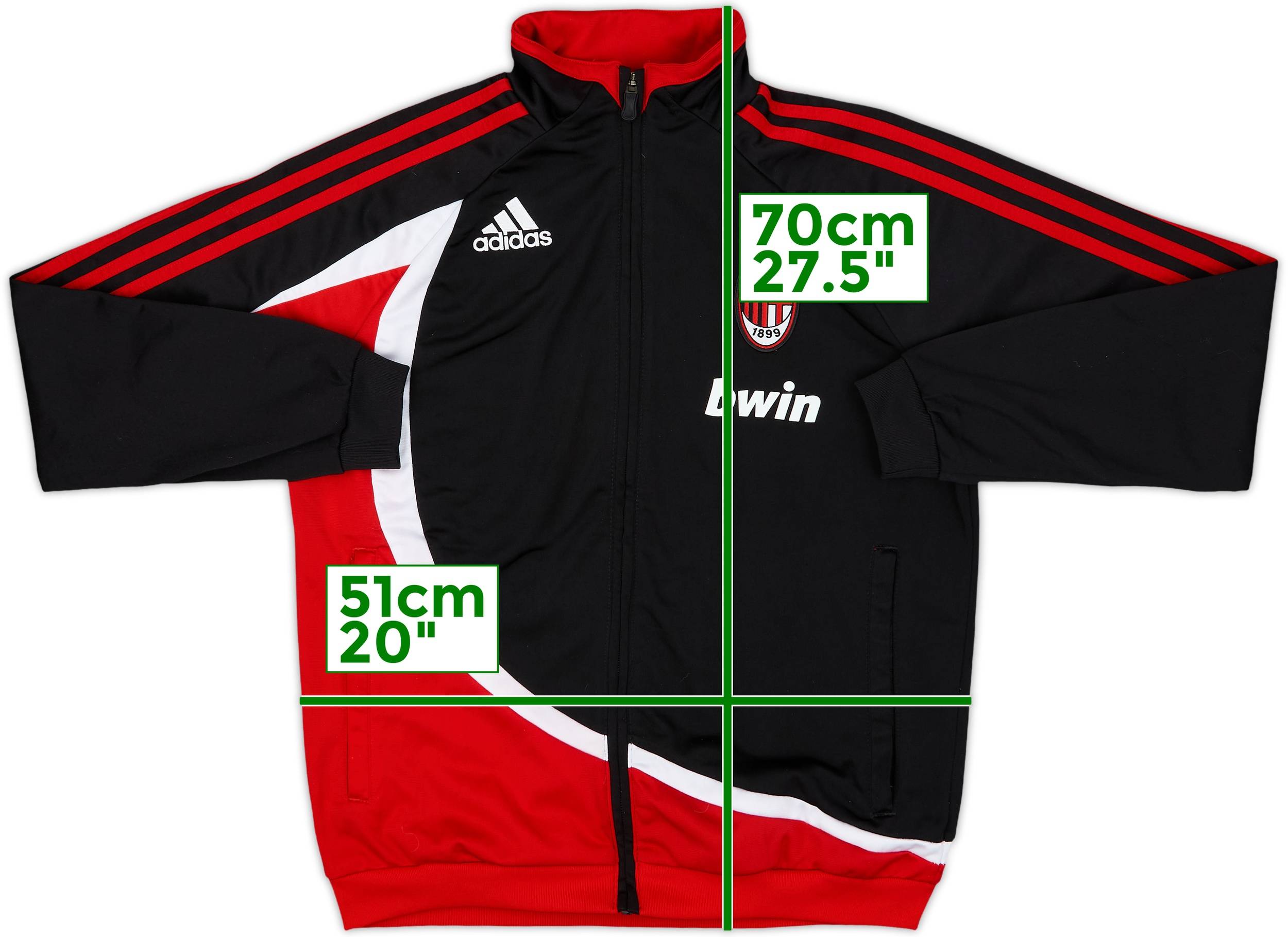2007-09 AC Milan adidas Track Jacket - 8/10 - (L.Boys)