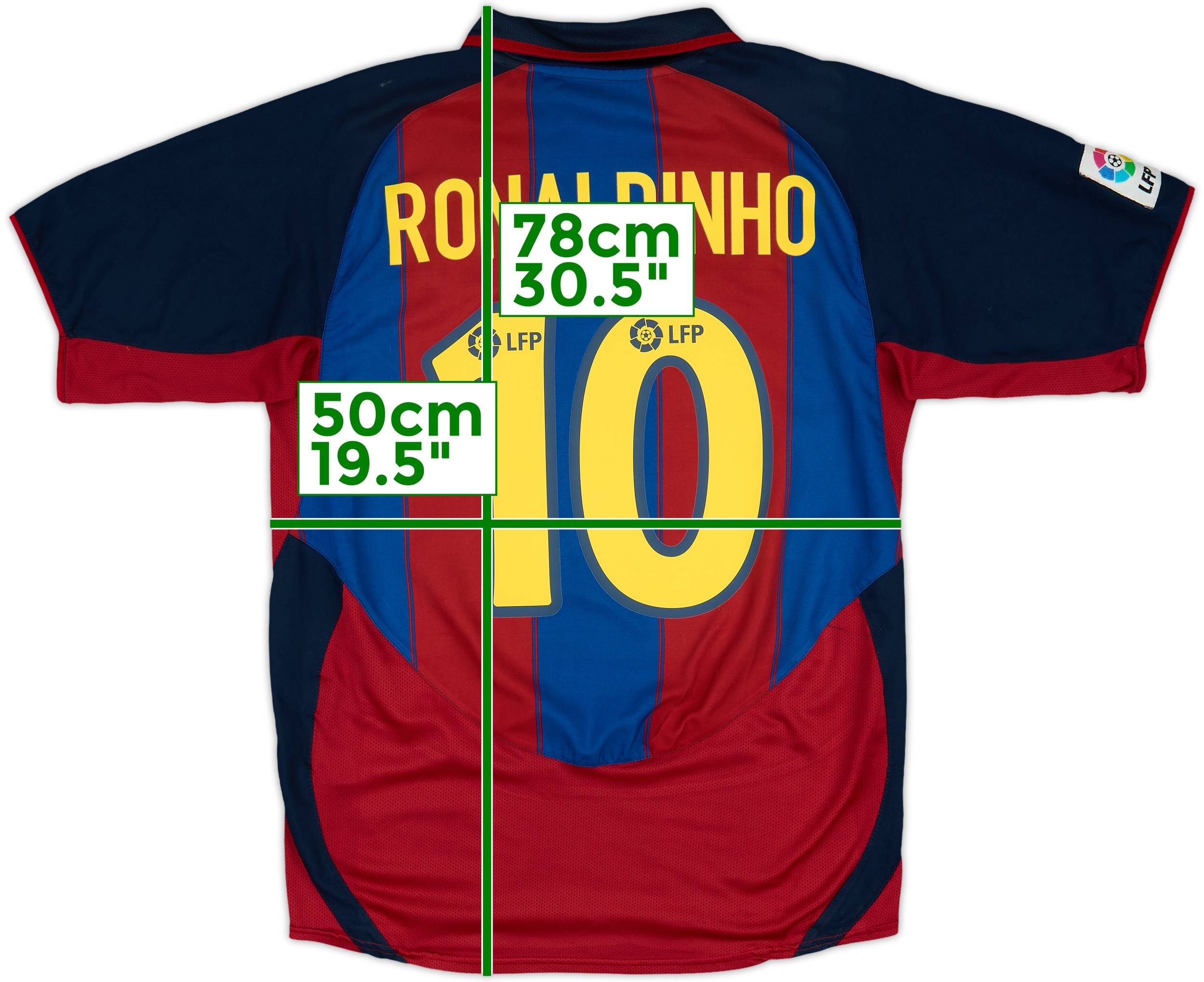 FC Barcelona Ronaldinho 10 シャツ 2003-04 Barcelona Home Shirt Ronaldinho #10 - 7/10 - (L)