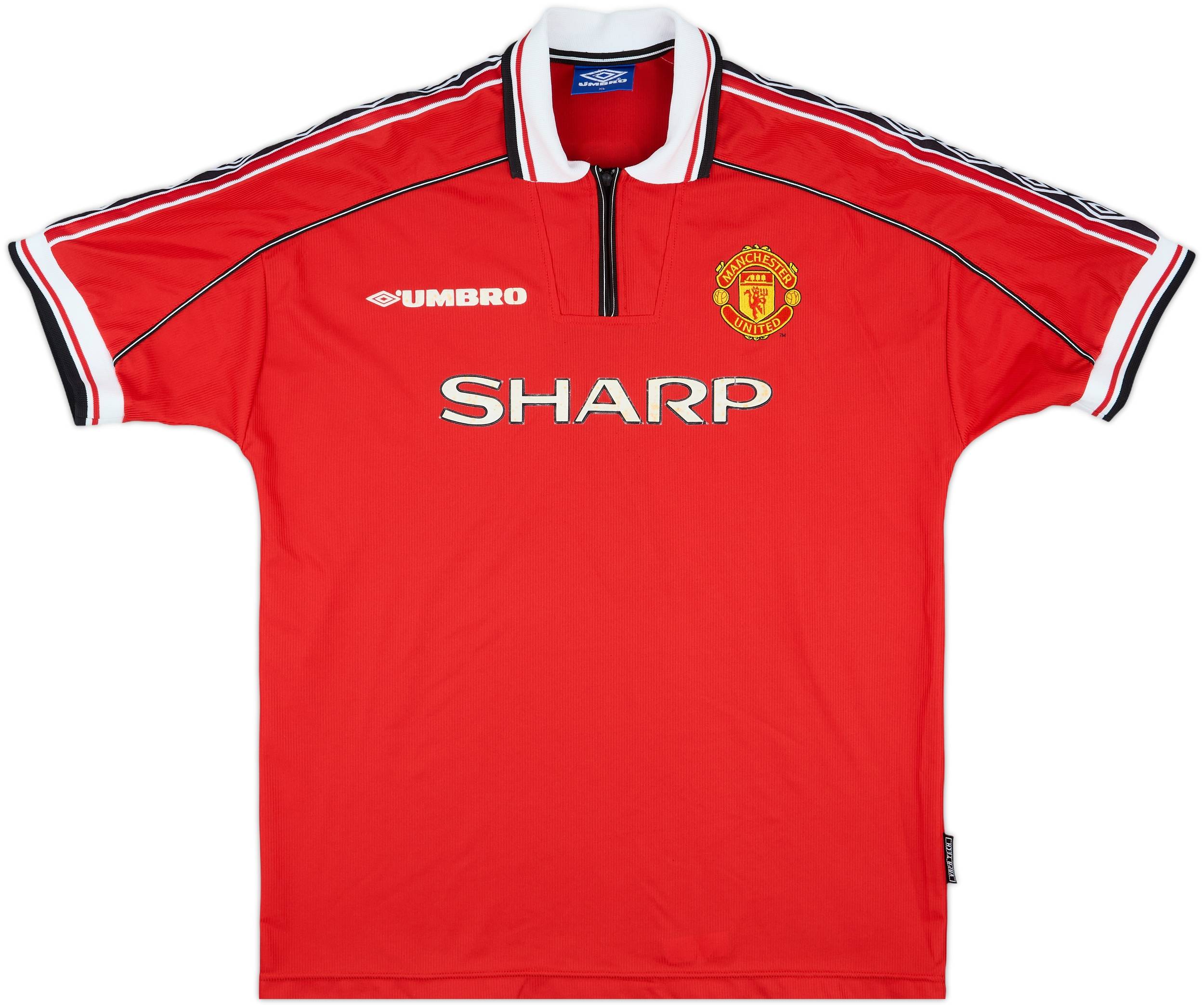 1998-00 Manchester United Home Shirt Beckham #7 - 7/10 - (XL)
