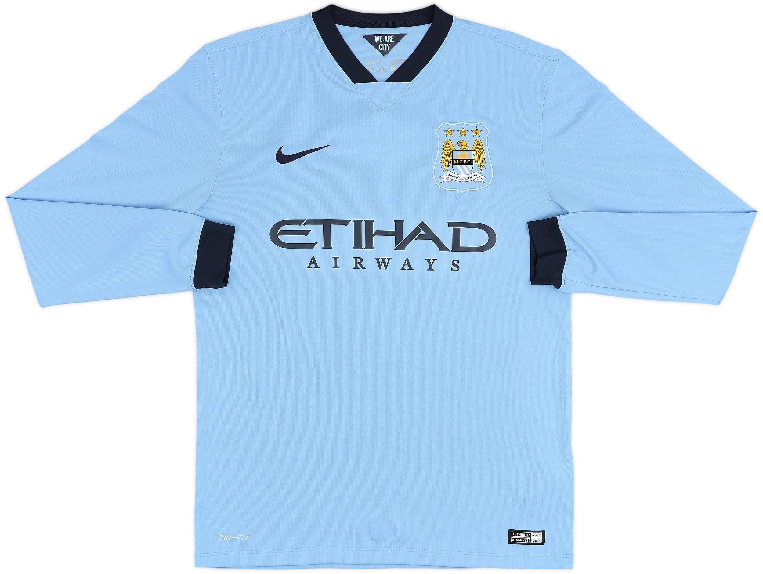 2014-15 Manchester City Home L/S Shirt Toure Yaya #42 - 8/10