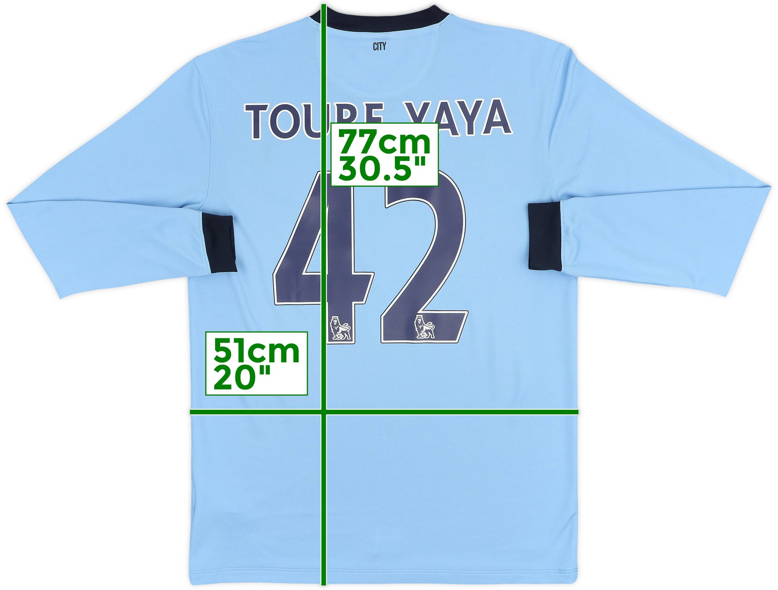 2014-15 Manchester City Home L/S Shirt Toure Yaya #42 - 8/10