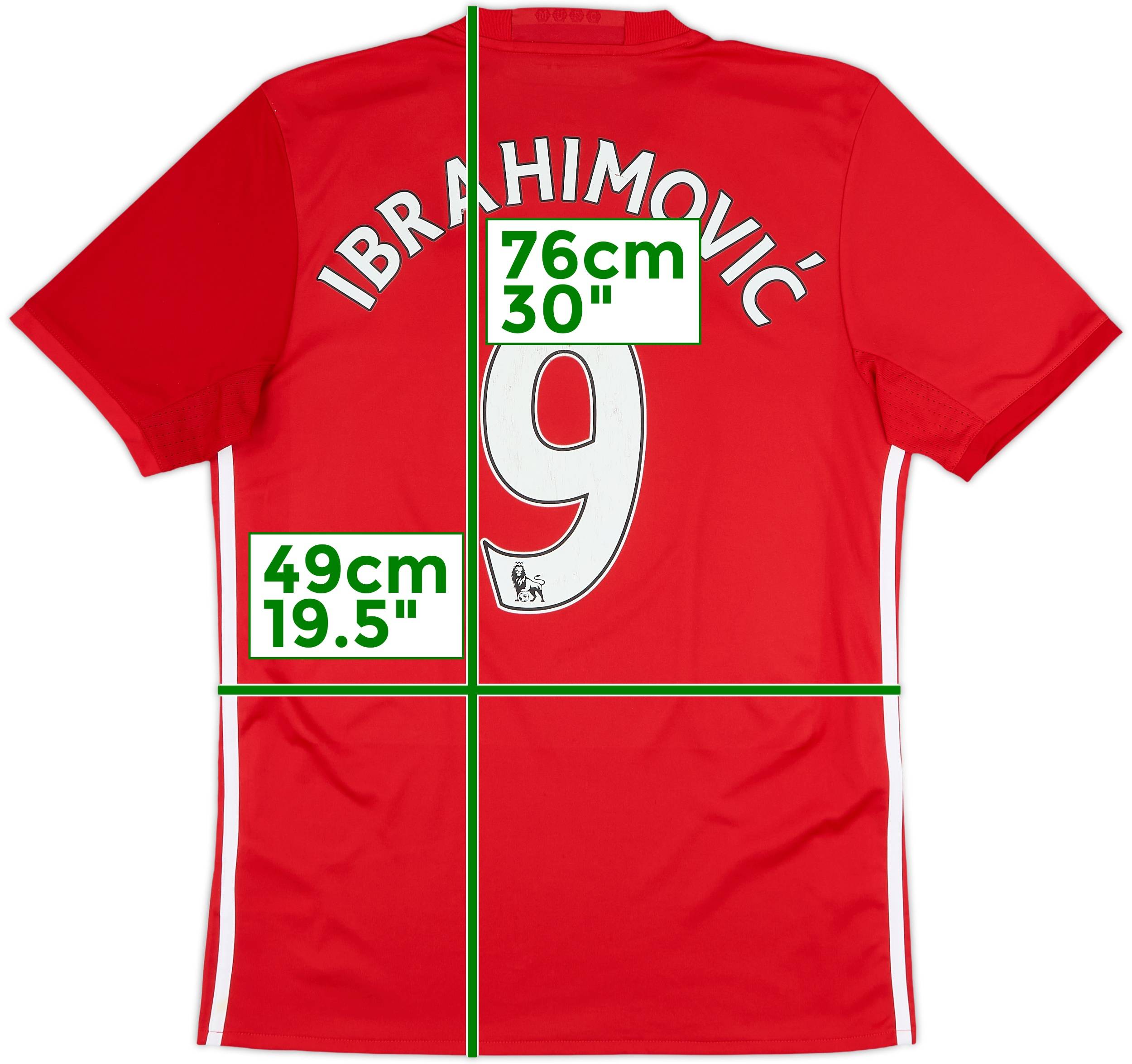 16-17Manchester United IBRAHIMOVIĆ 9番　 M 2016-17 Manchester United Home Shirt Ibrahimovic #9 - 8/10