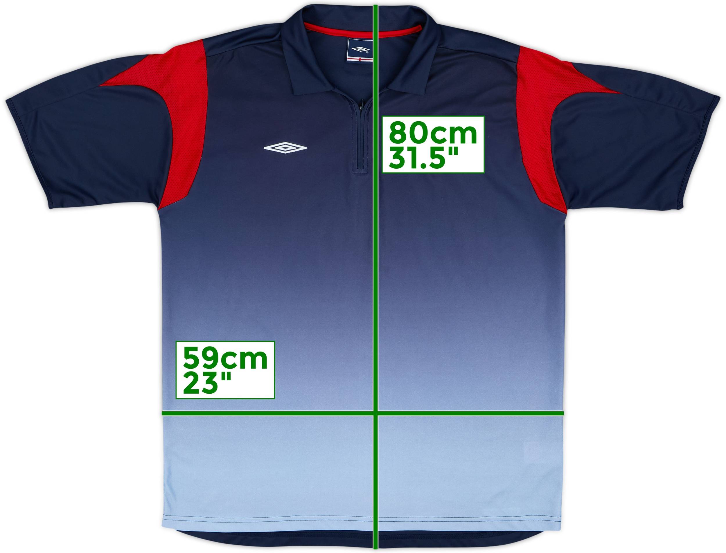 2004-06 England Umbro 1/4 Zip Polo Shirt - 9/10 - (XL)