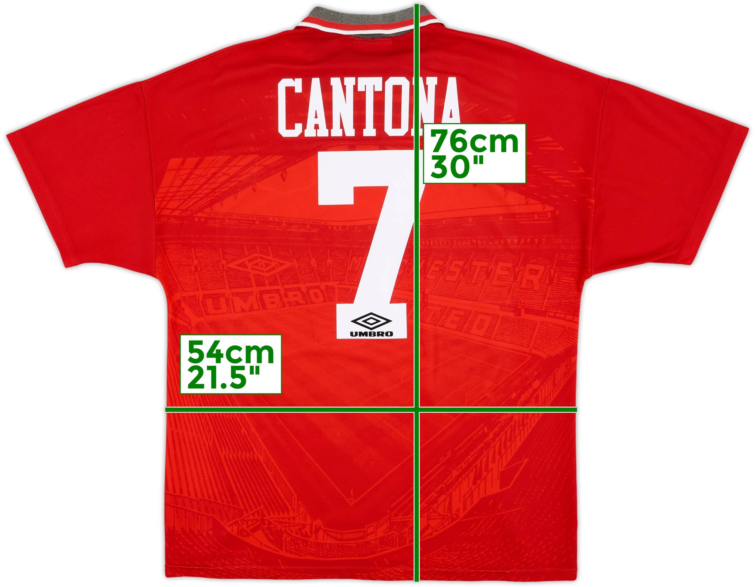 【美品】マンチェスターU/94-96/H #7 カントナ 1994-96 Manchester United Home Shirt Cantona #7 - 7/10 - (L)