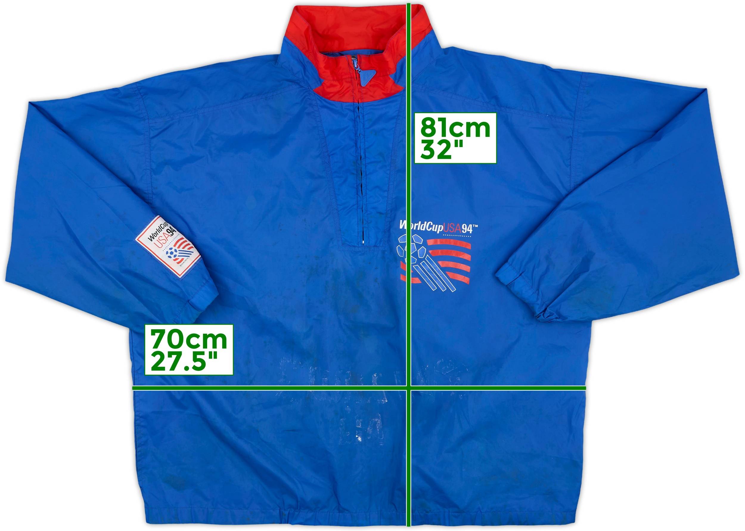 1994 World Cup USA 94 Apex 1/4 Zip Rain Jacket - 5/10 - (XL)