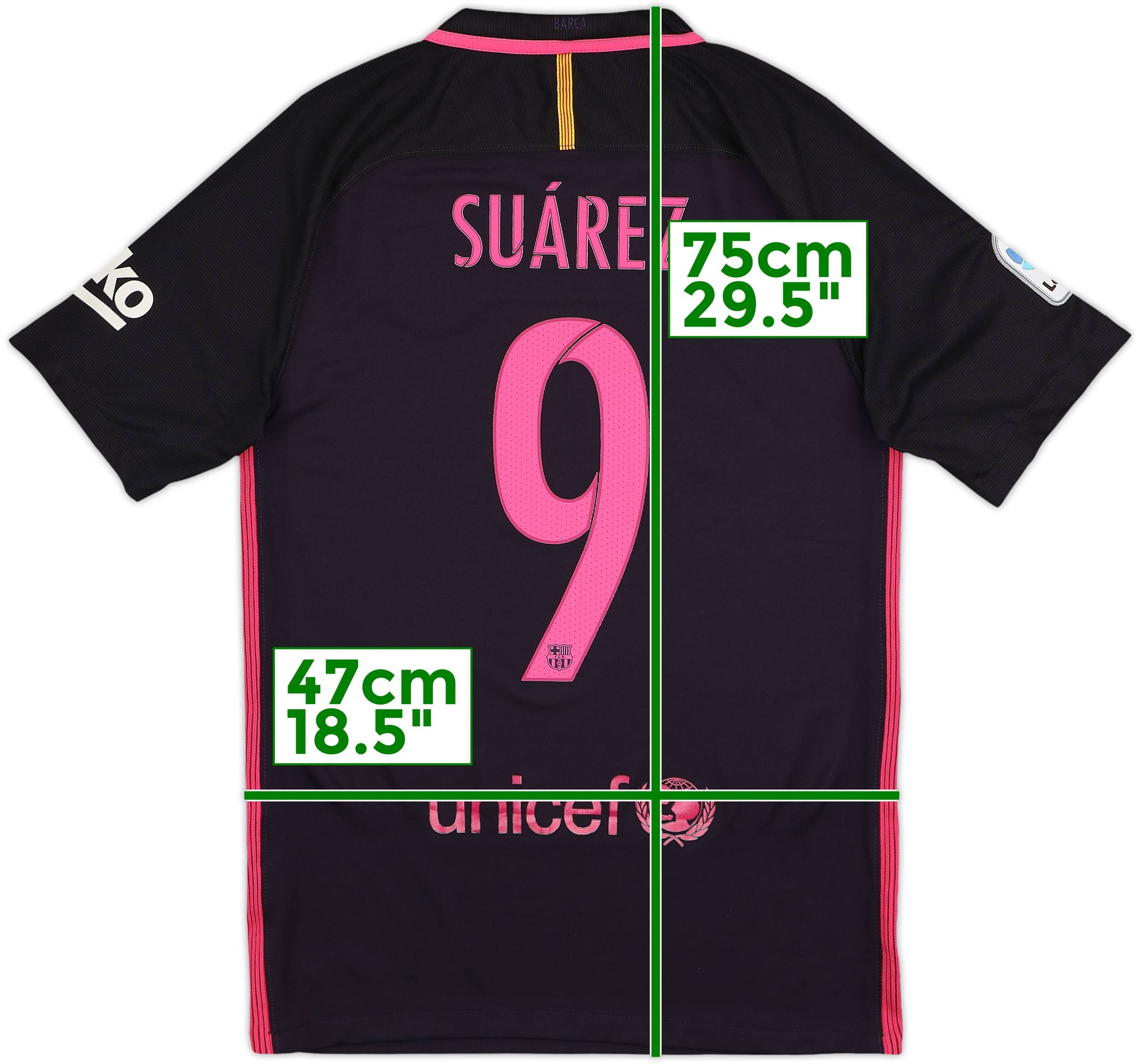 2016-17 Barcelona Away Shirt Suarez #9 - 7/10 - (S)