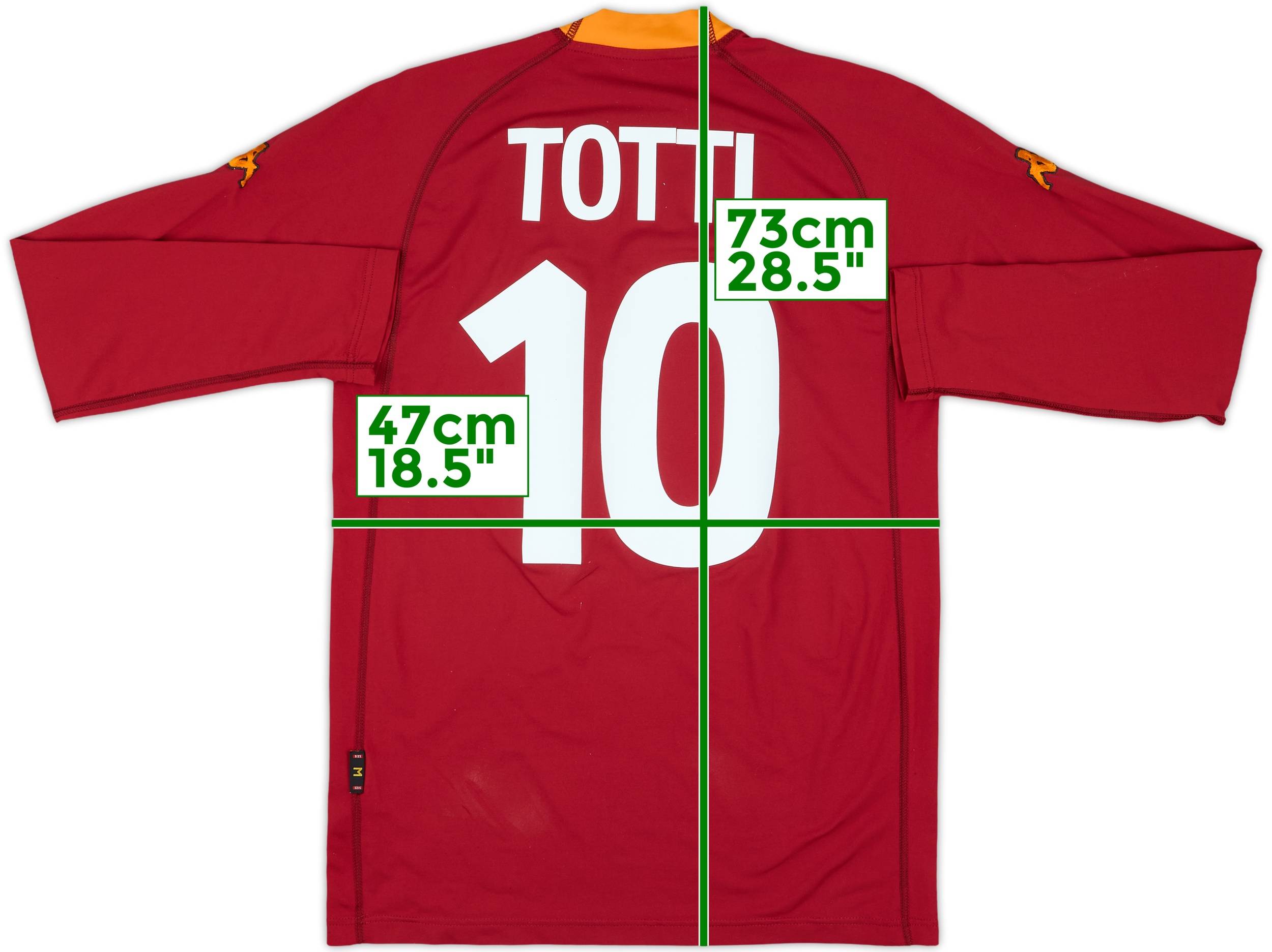 2000-01 Roma Home L/S Shirt Totti #10 - 6/10 - (M)
