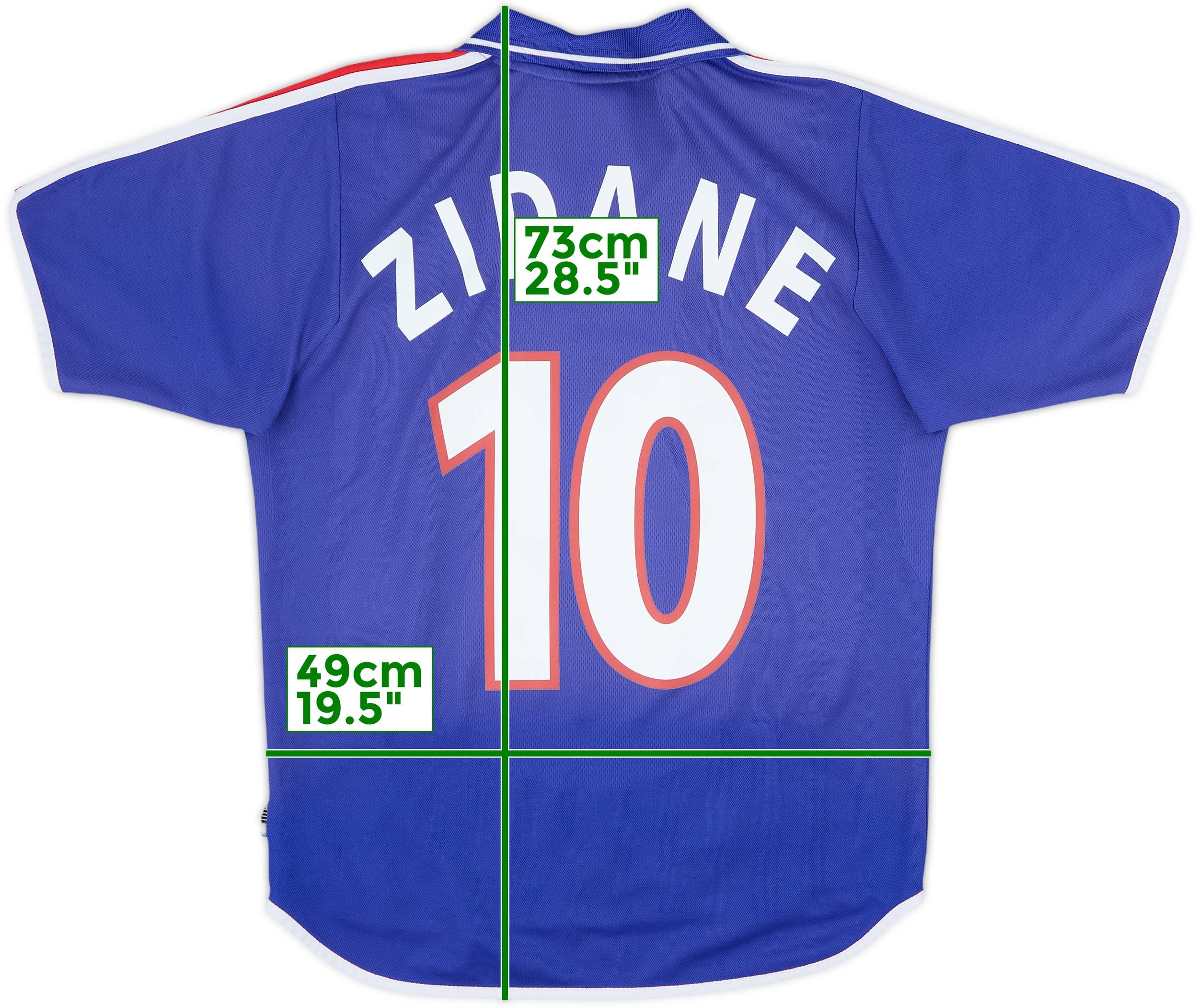 フランス代表 ZIDANE（ジダン）背番号10 シャツ 2000-02 France Home Shirt Zidane #10 - 6/10 - (S)