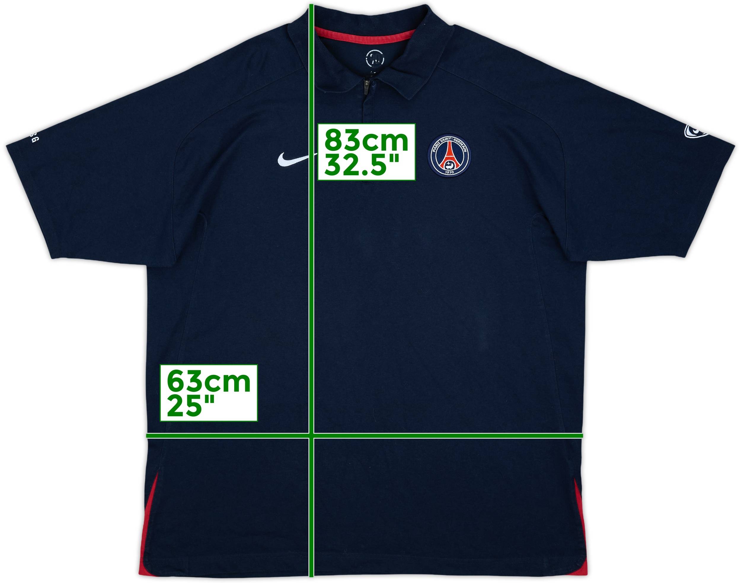 2003-04 Paris Saint-Germain Nike 1/4 Zip Polo Shirt - 8/10