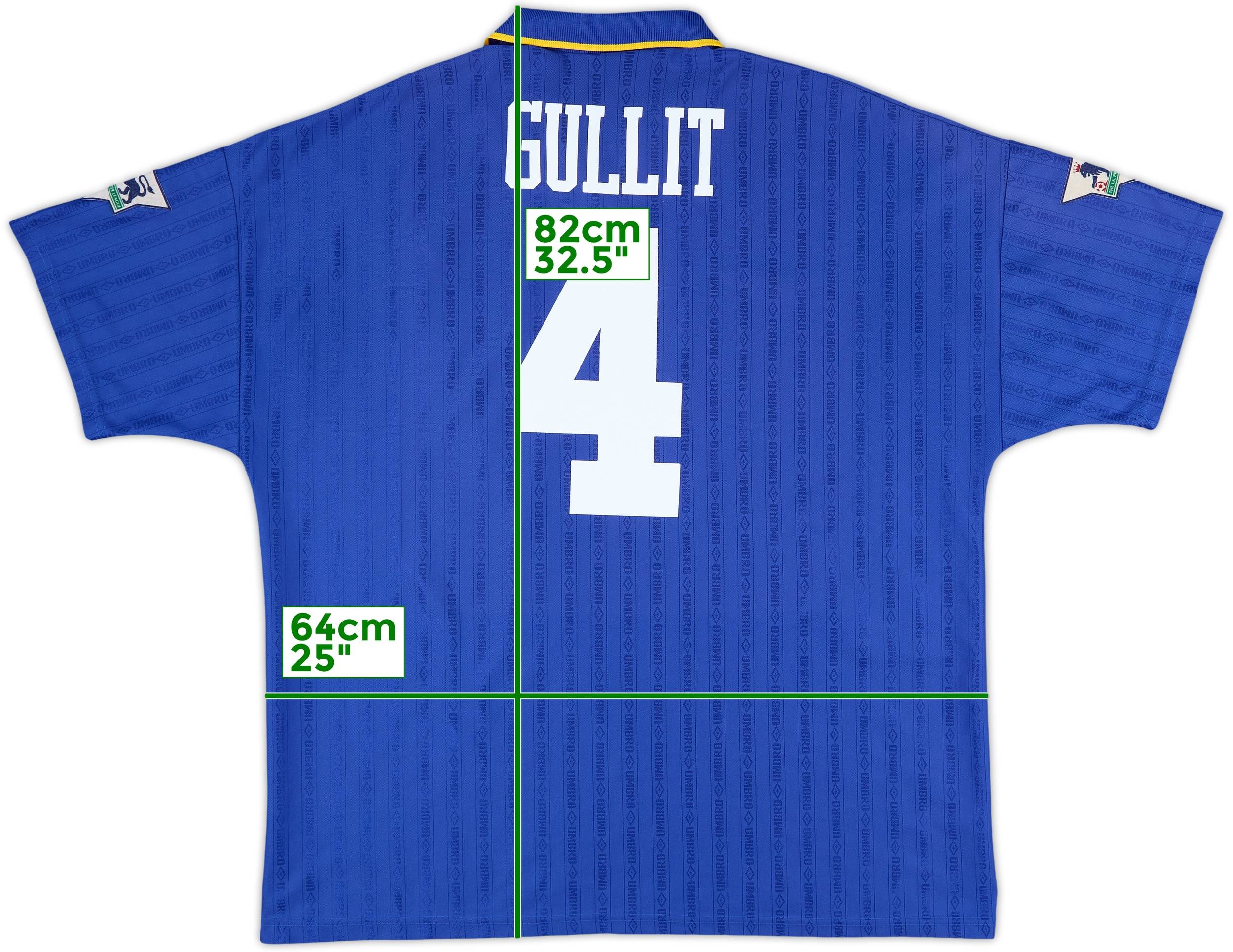 1995-97 Chelsea Home Shirt Gullit #4 - 6/10 - (XXL)