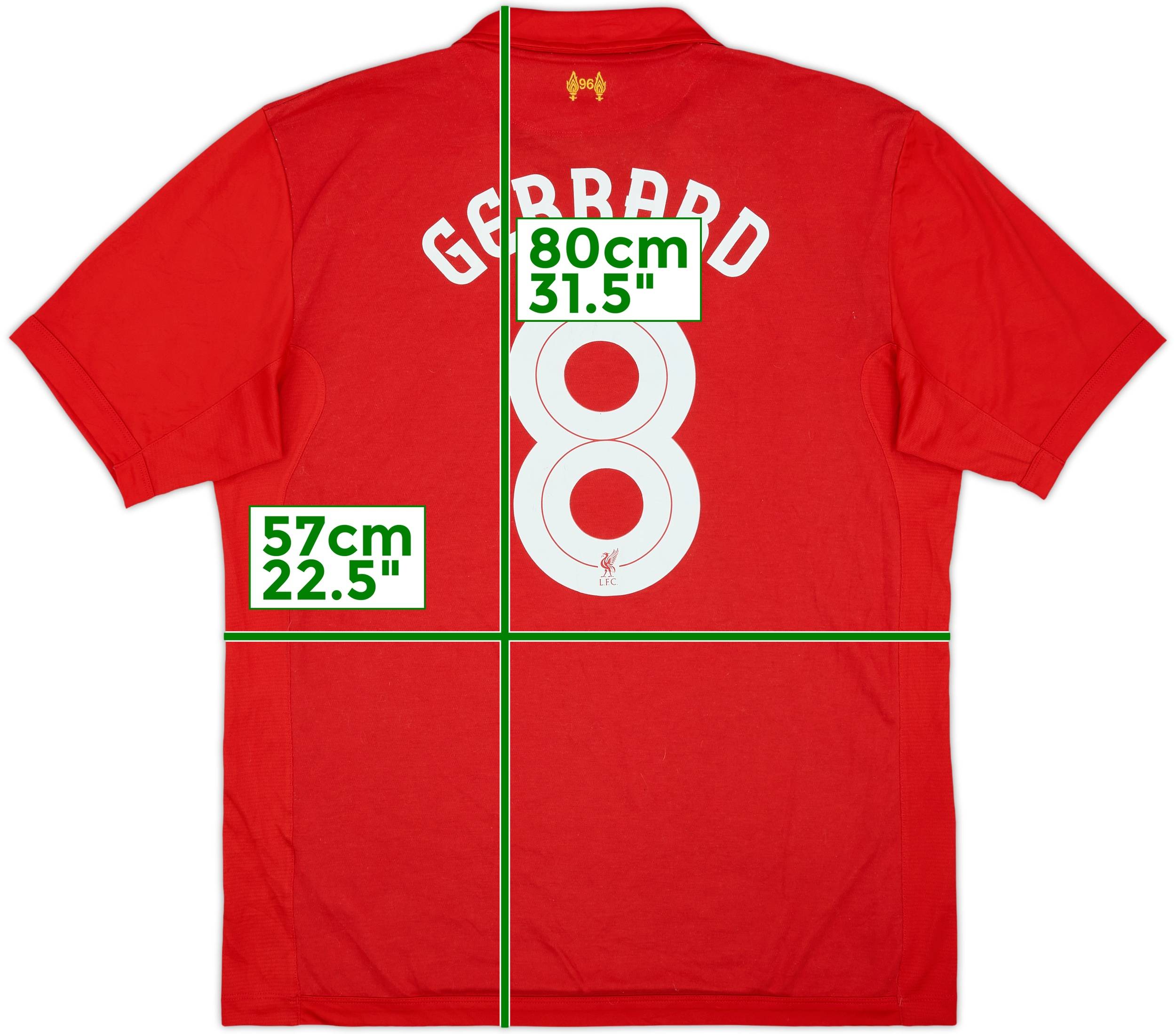 2012-13 Liverpool Home Shirt Gerrard #8 - 7/10 - (XL)
