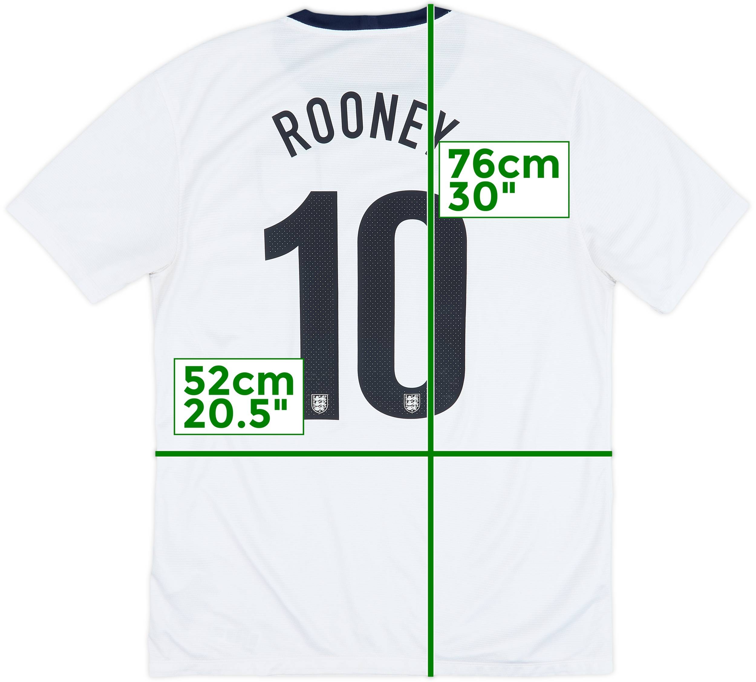 2013 England 150th Anniversary Home Shirt Rooney #10 - 6/10 - (L)