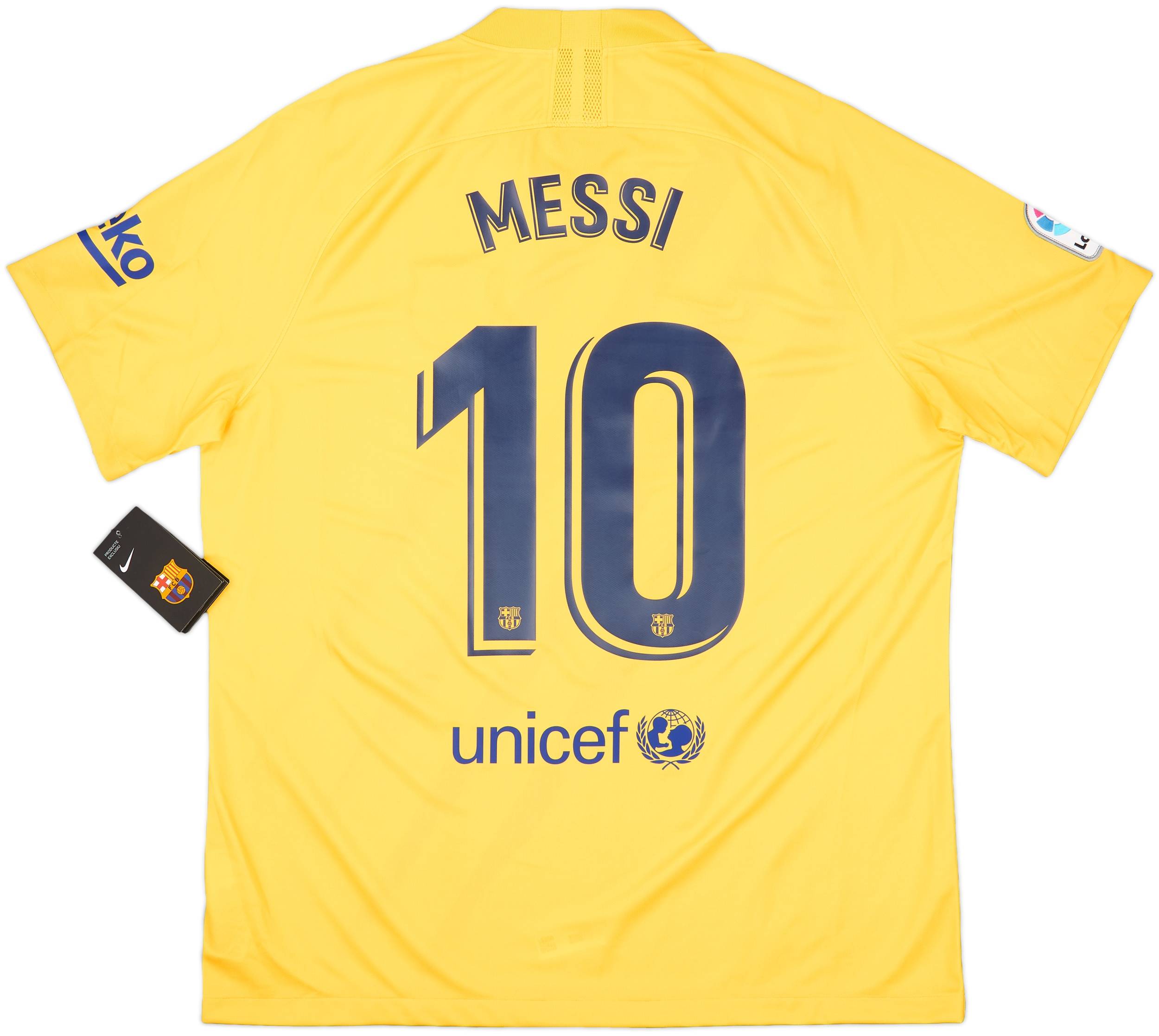 2019-20 Barcelona 'Senyera' Fourth Shirt Messi #10 (XL)