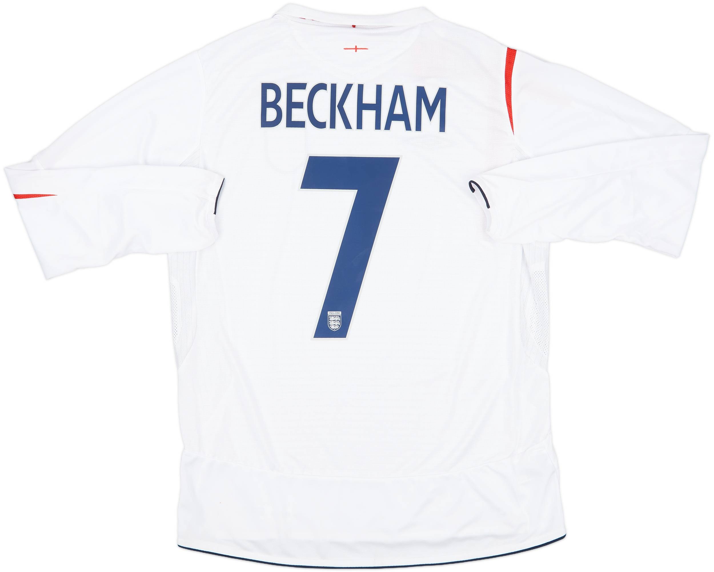 2005-07 England Home L/S Shirt Beckham #7 (L)