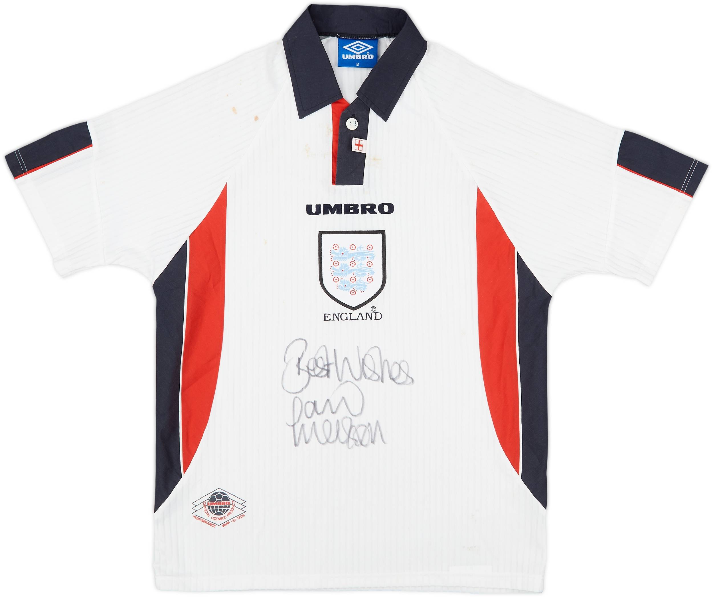 1997-99 England Signed Home Shirt - 4/10 - (M)