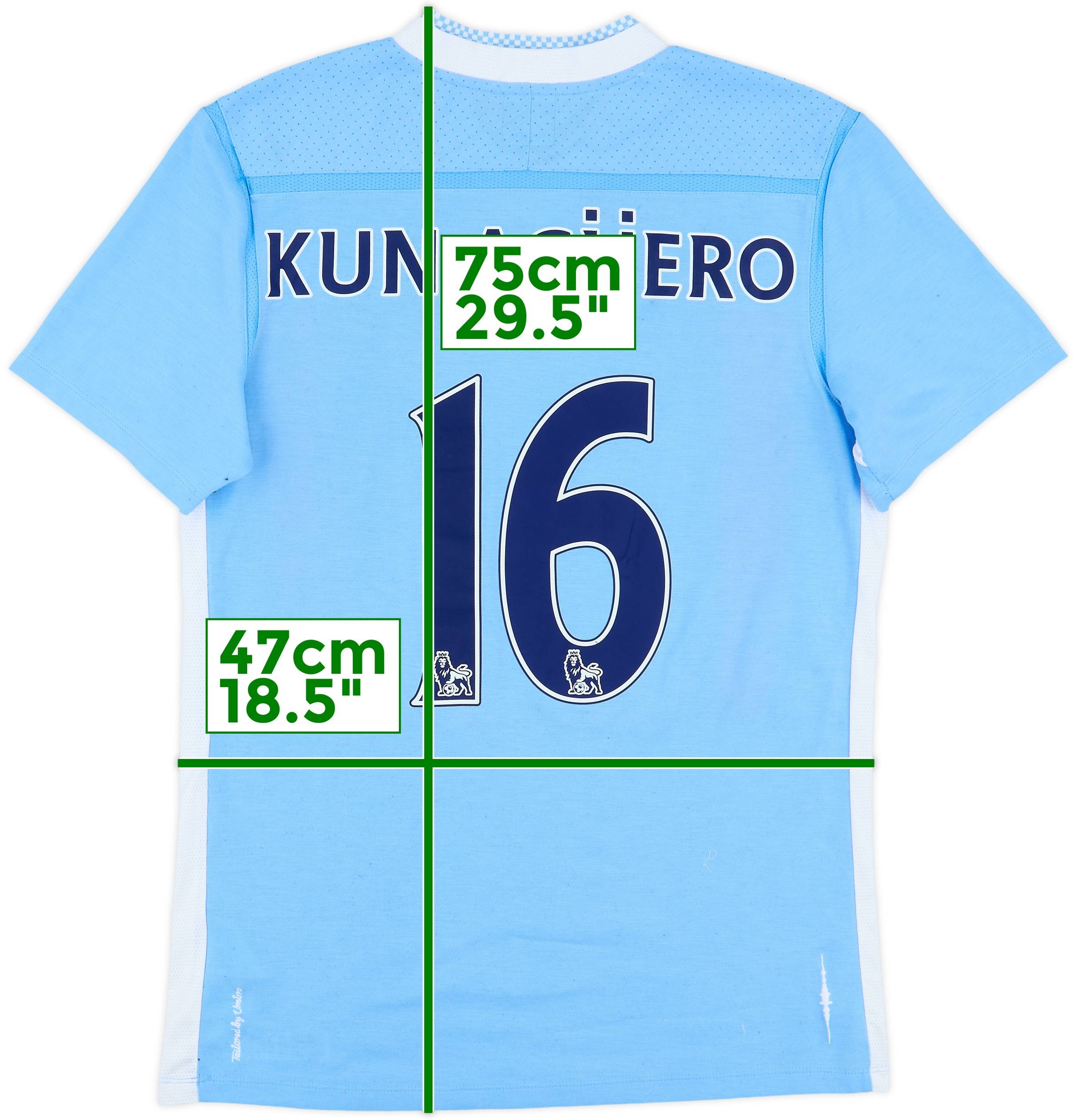 2011-12 Manchester City Home Shirt Kun Aguero #16 - 6/10 - (M)
