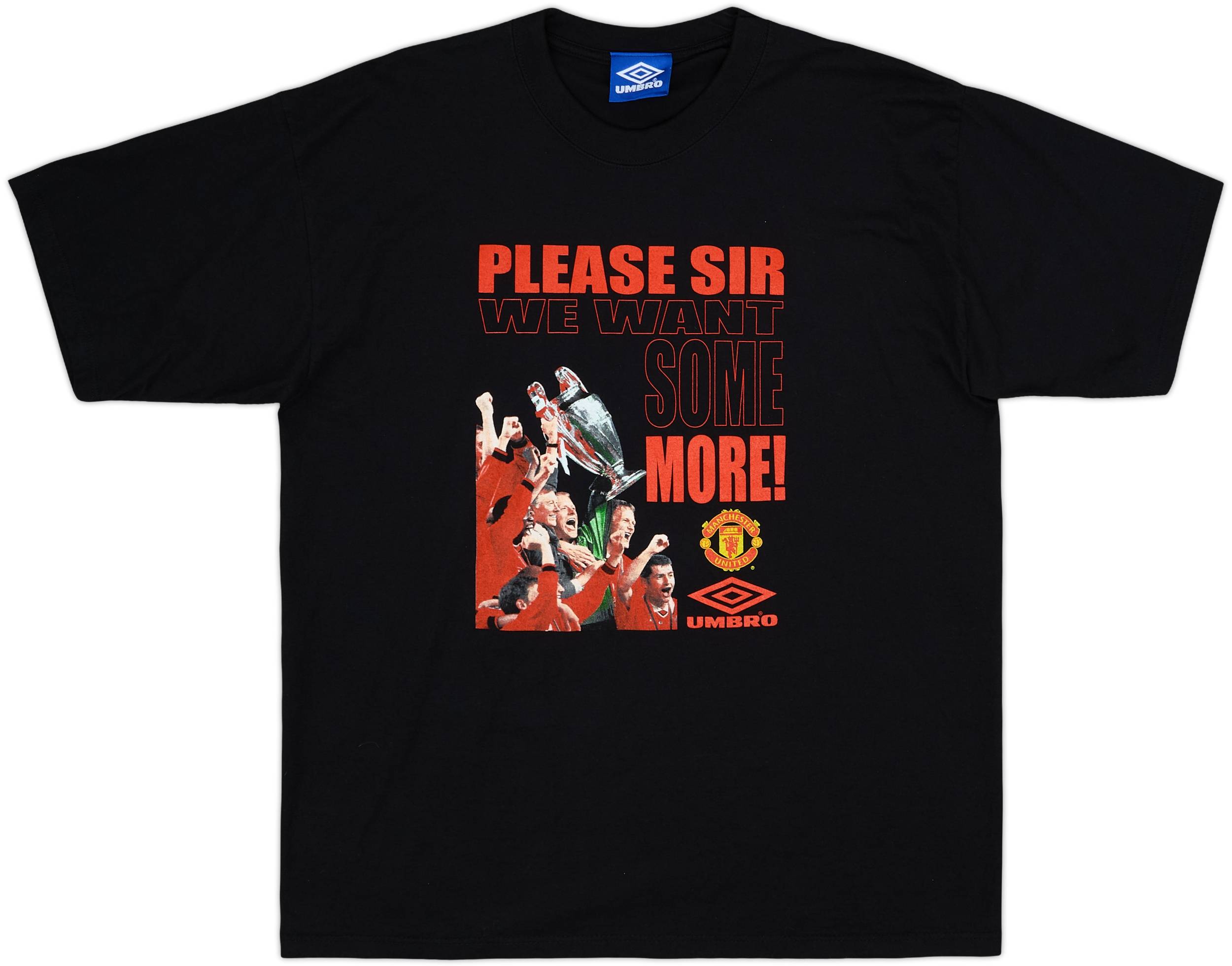 新品 1999 Umbro Manchester United TREBLE T 1999-00 Manchester United Umbro 'Treble' Graphic Tee - 10/10 - (XL)