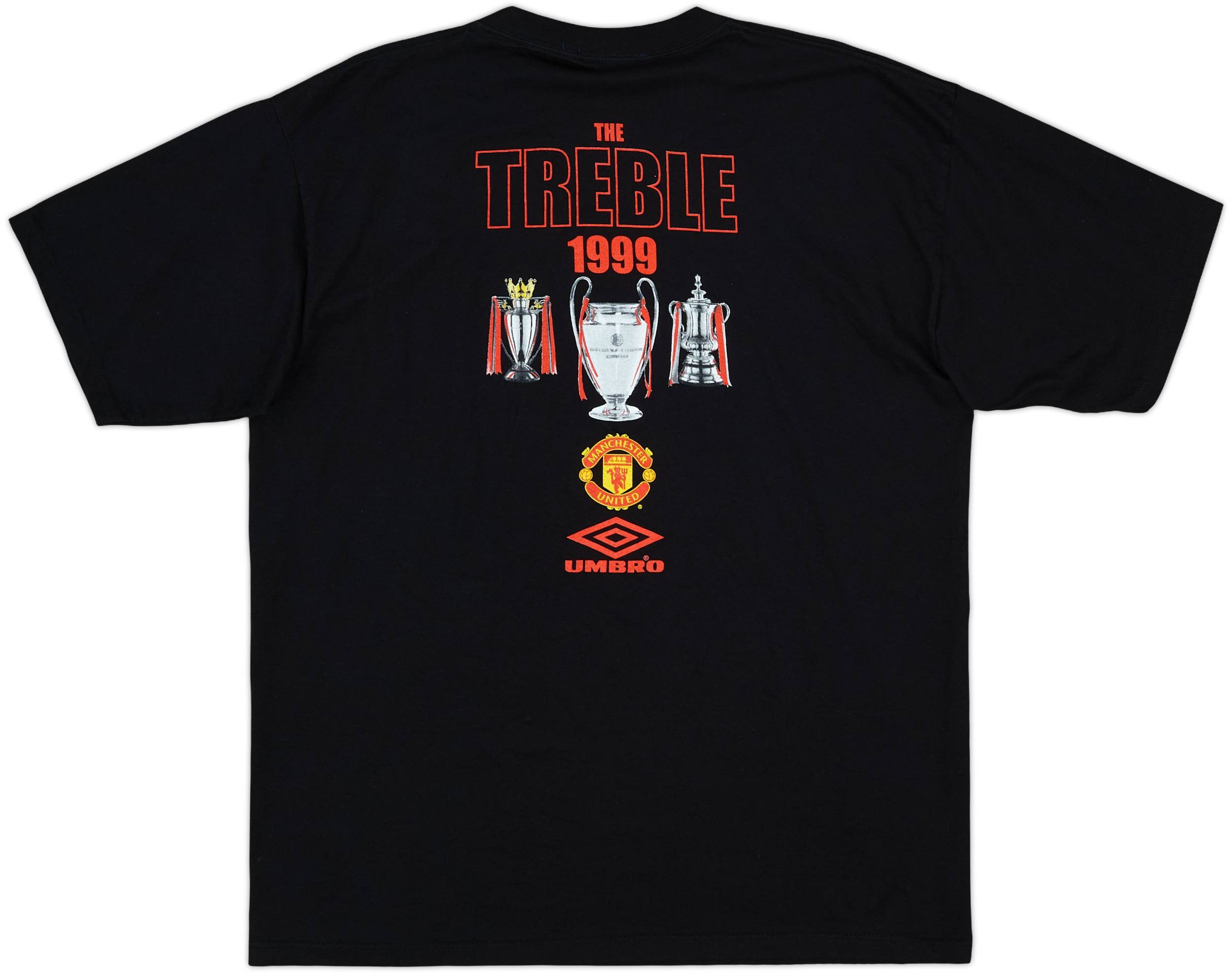 新品 1999 Umbro Manchester United TREBLE T 1999-00 Manchester United Umbro 'Treble' Graphic Tee - 10/10 - (XL)