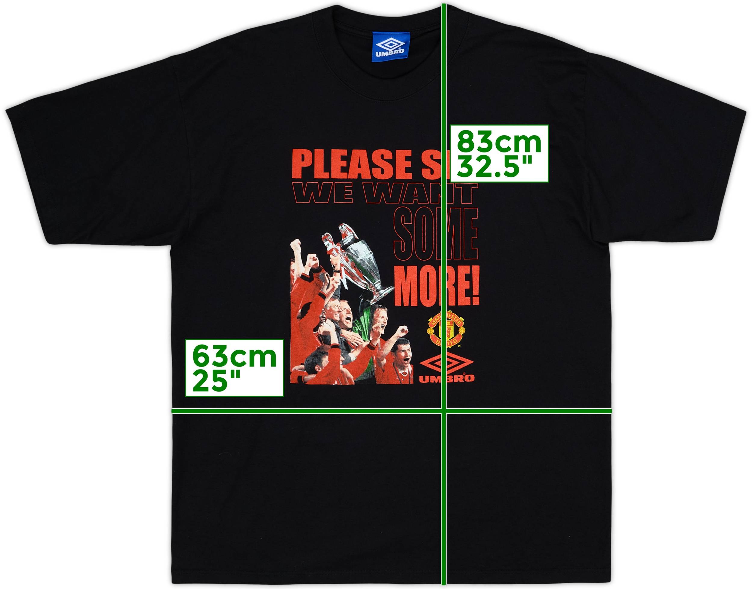 新品 1999 Umbro Manchester United TREBLE T 1999-00 Manchester United Umbro 'Treble' Graphic Tee - 10/10 - (XL)