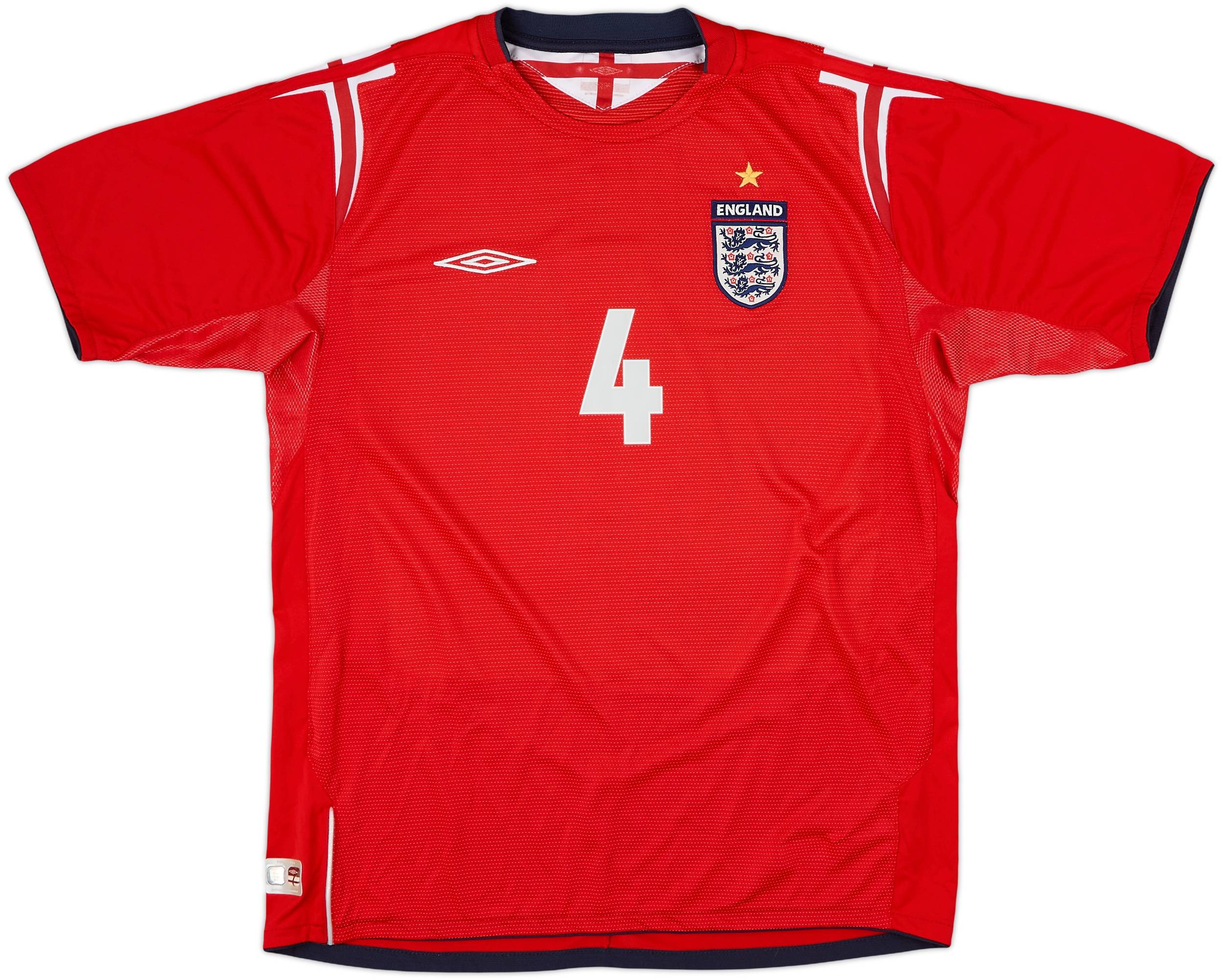 2004-06 England Away Shirt Gerrard #4 - 6/10 - (L)