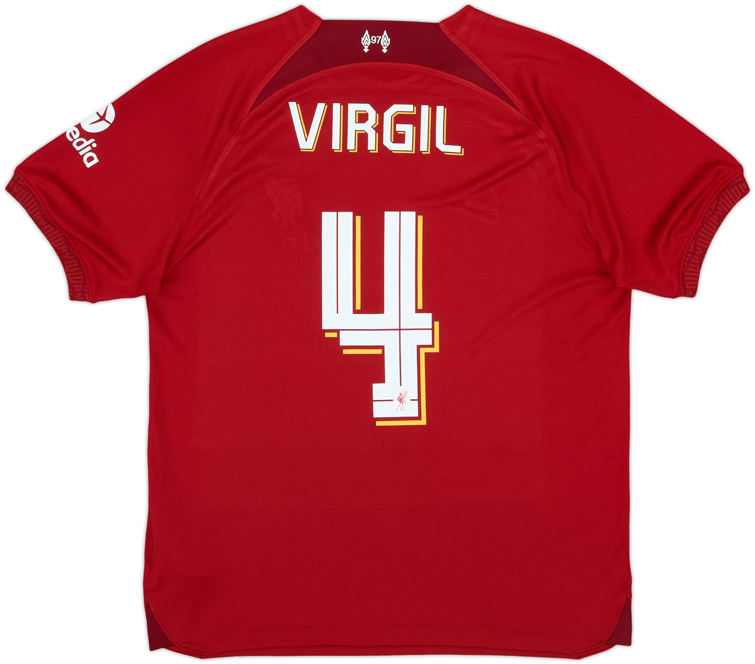 2022-23 Liverpool Home Shirt Virgil #4 - 8/10 - (M)