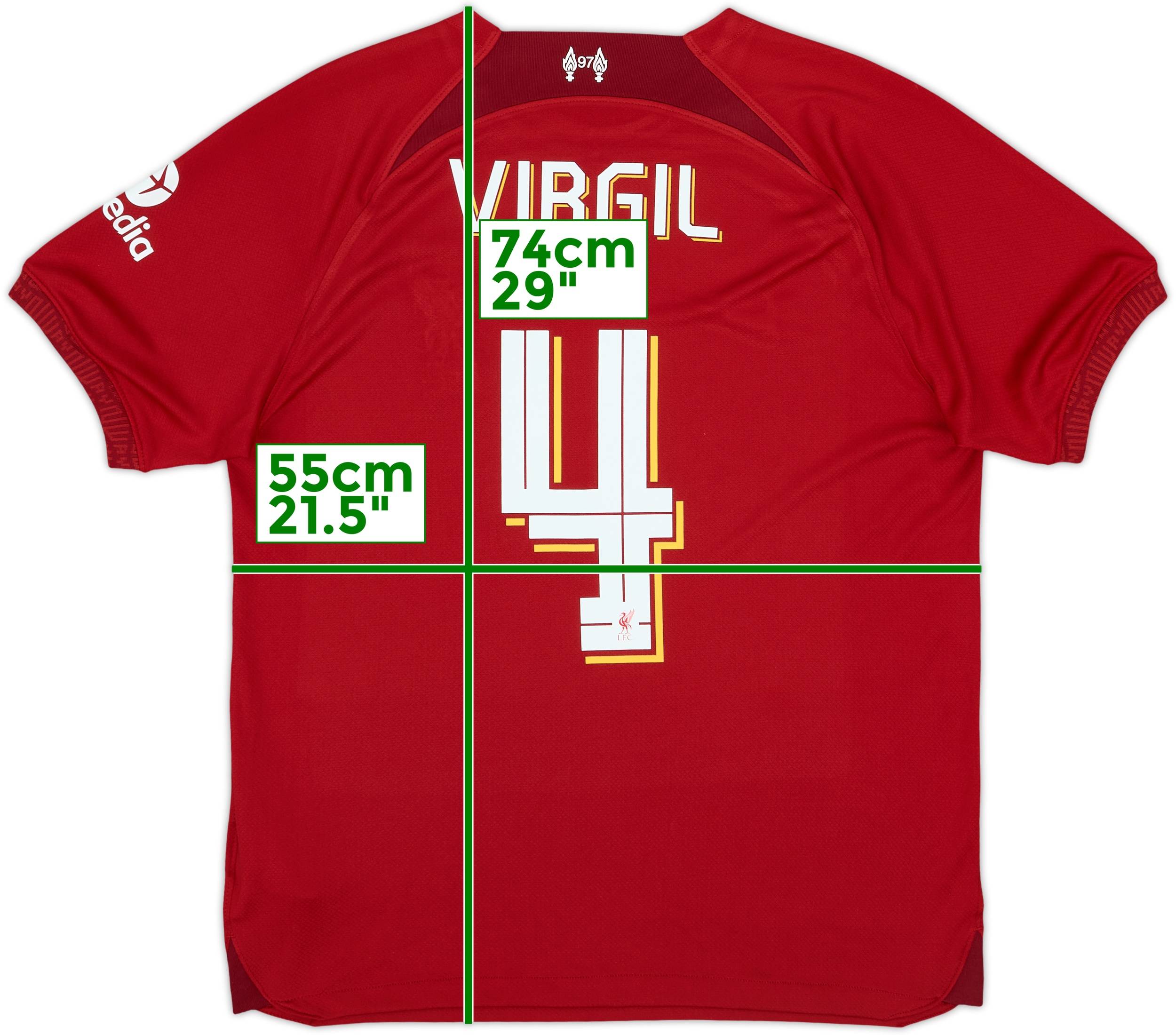 2022-23 Liverpool Home Shirt Virgil #4 - 8/10 - (M)