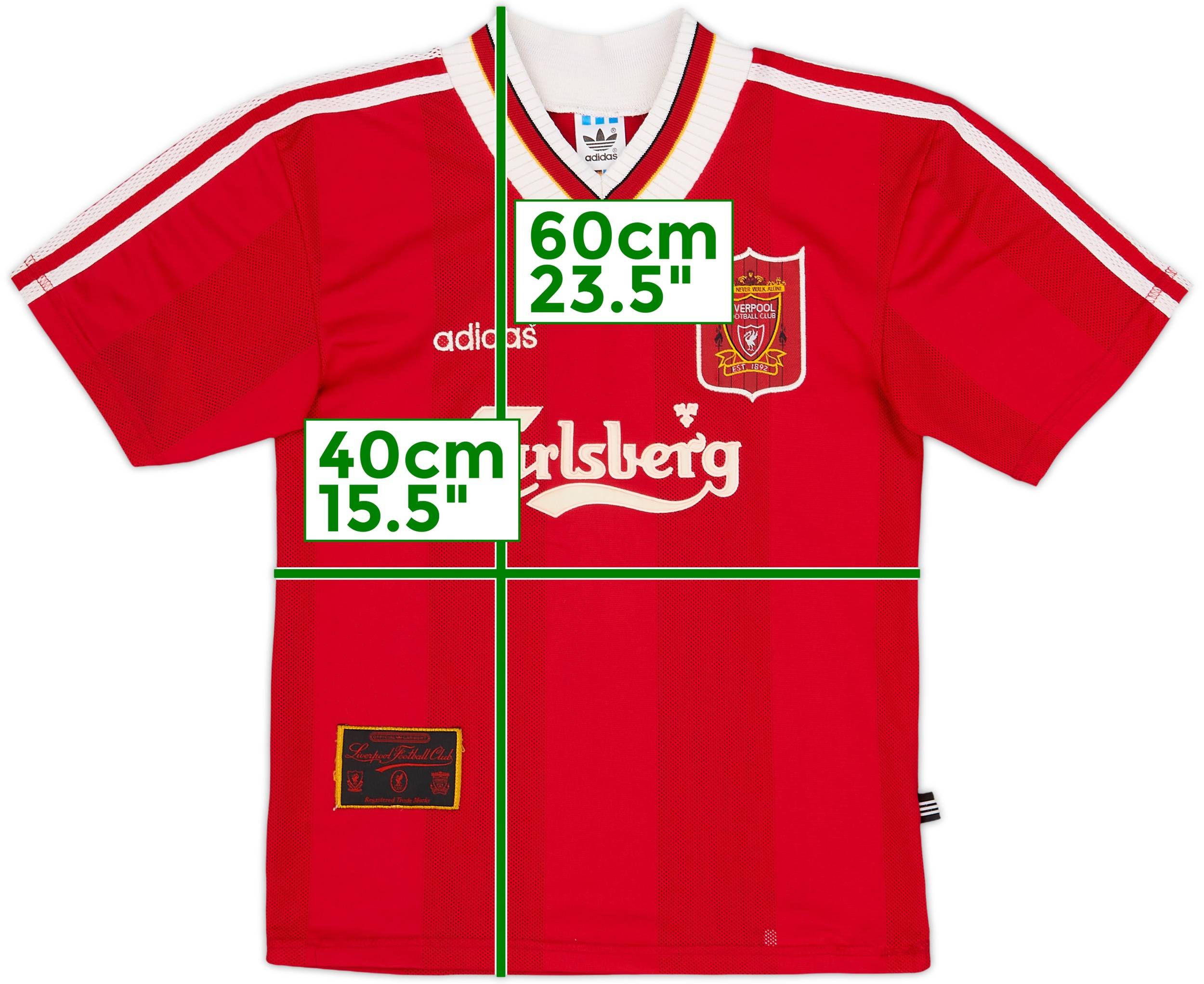 1995/96 アディダス製　リバプール　ホームユニフォーム　Liverpool 1995-96 Liverpool Home Shirt - 8/10 - (L.Boys)