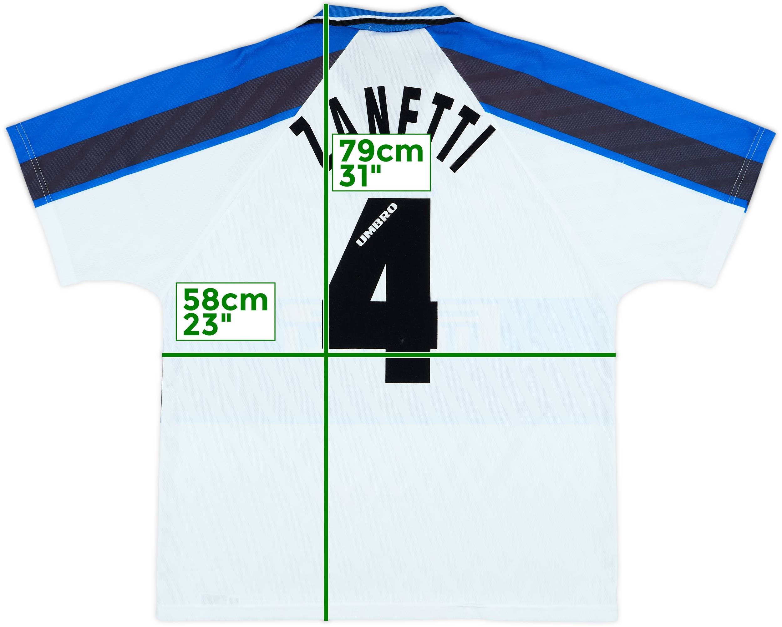 1996-97 Inter Milan Away Shirt Zanetti #4 - 9/10 - (XL)