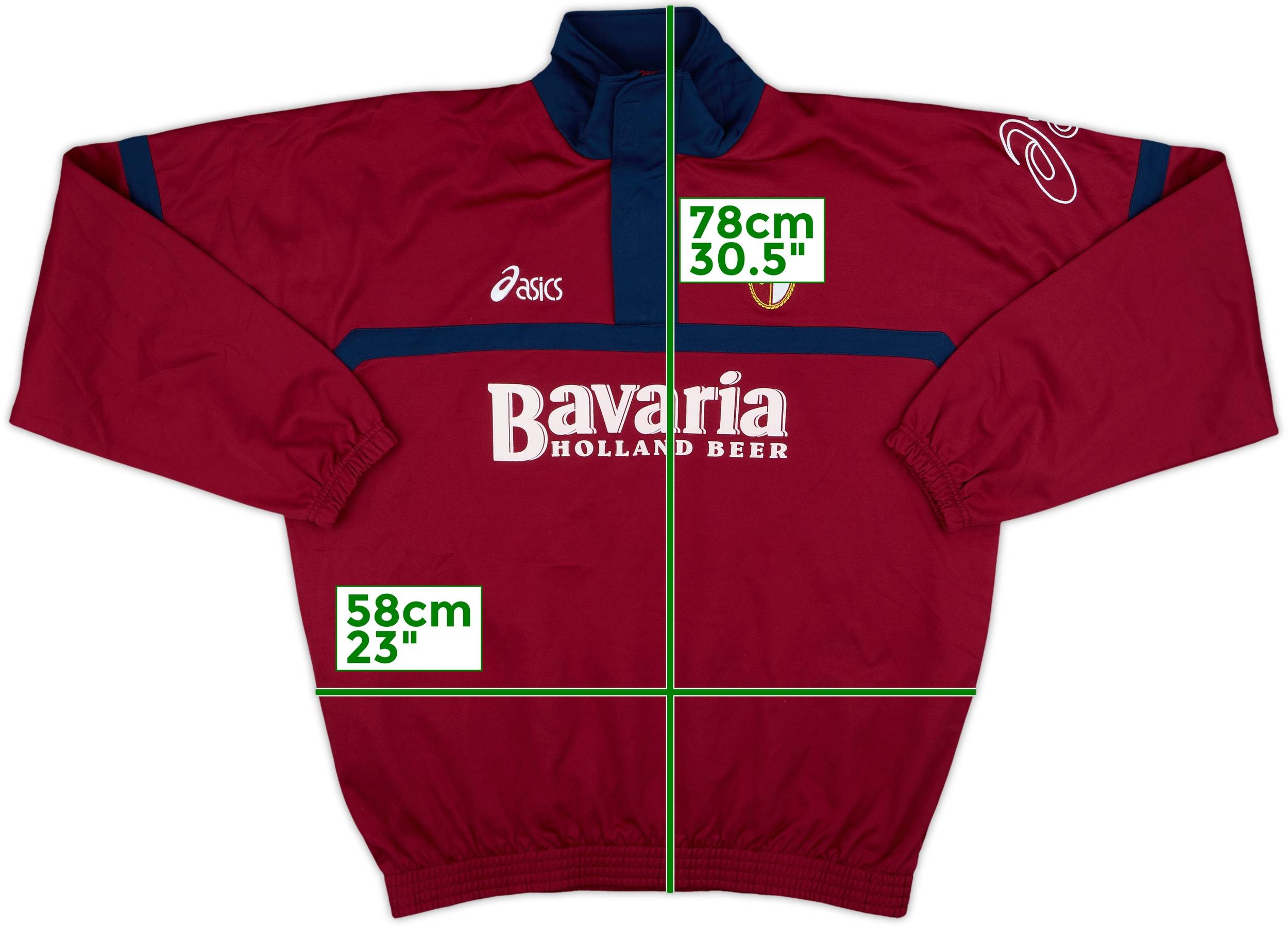 2001-02 Torino Asics 1/4 Zip Drill Top - 9/10 - (XL)