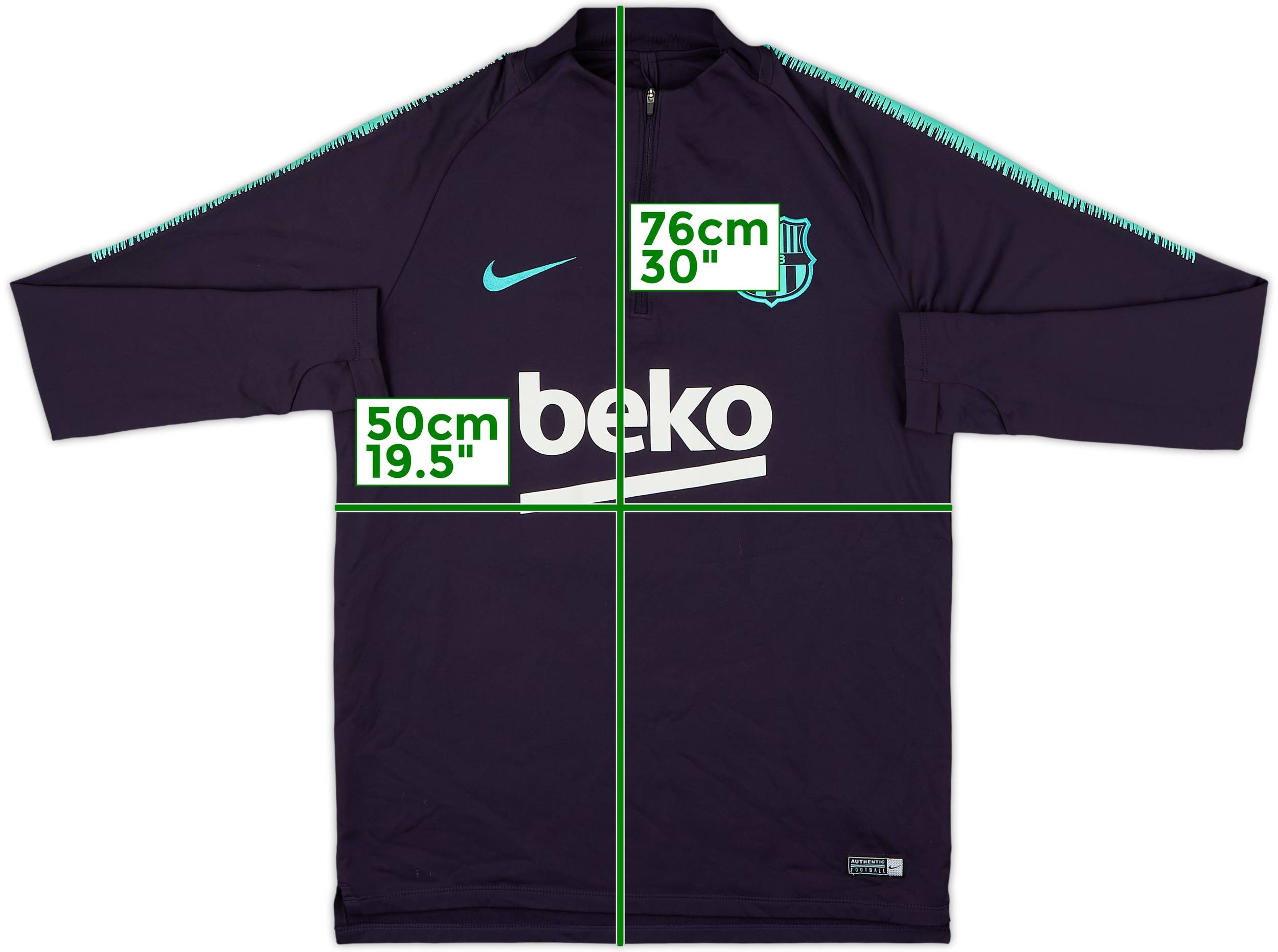2018-19 Barcelona Nike 1/4 Zip Drill Top - 8/10 - (M)