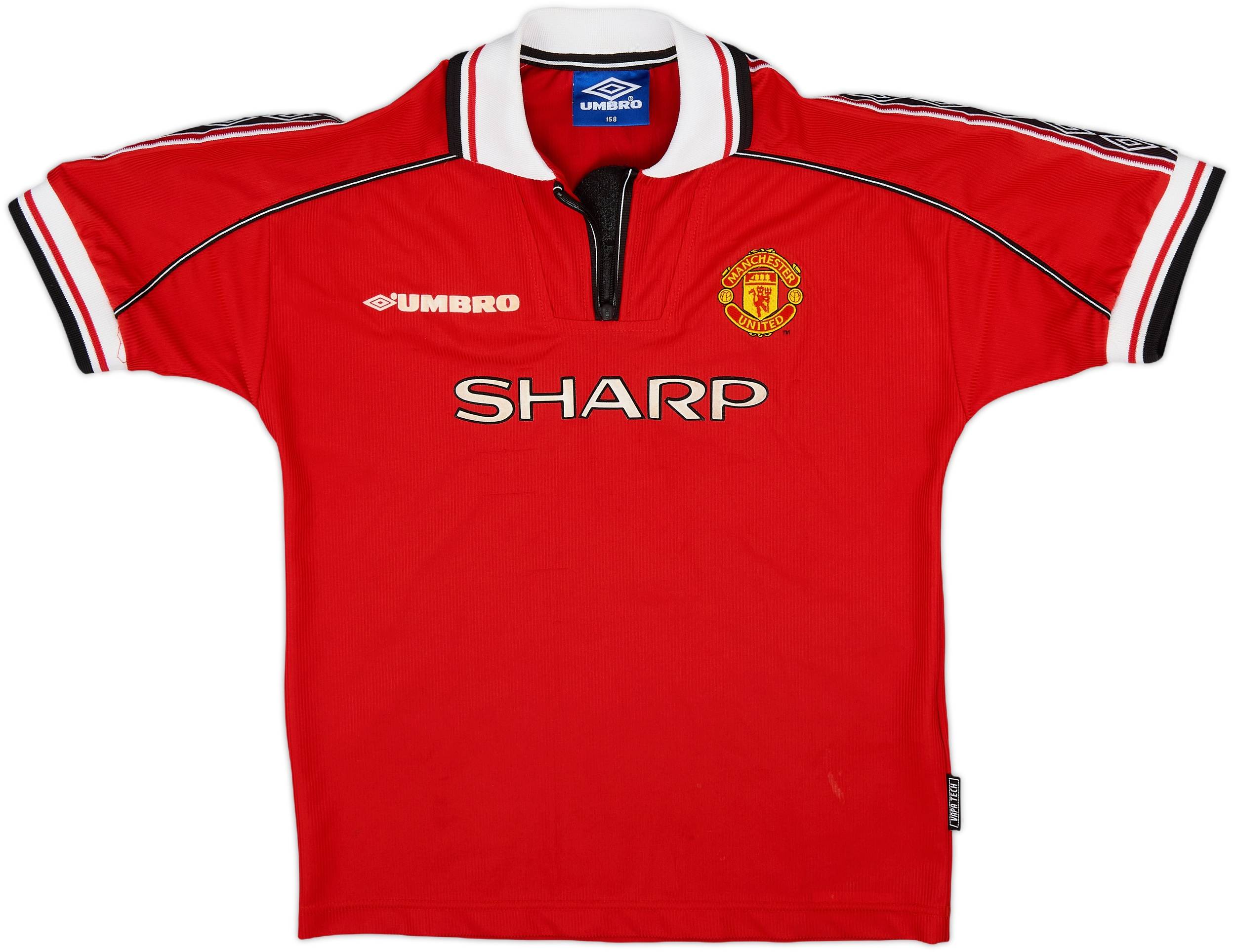 1998-00 Manchester United Home Shirt Beckham #7 - 8/10 - (L.Boys)