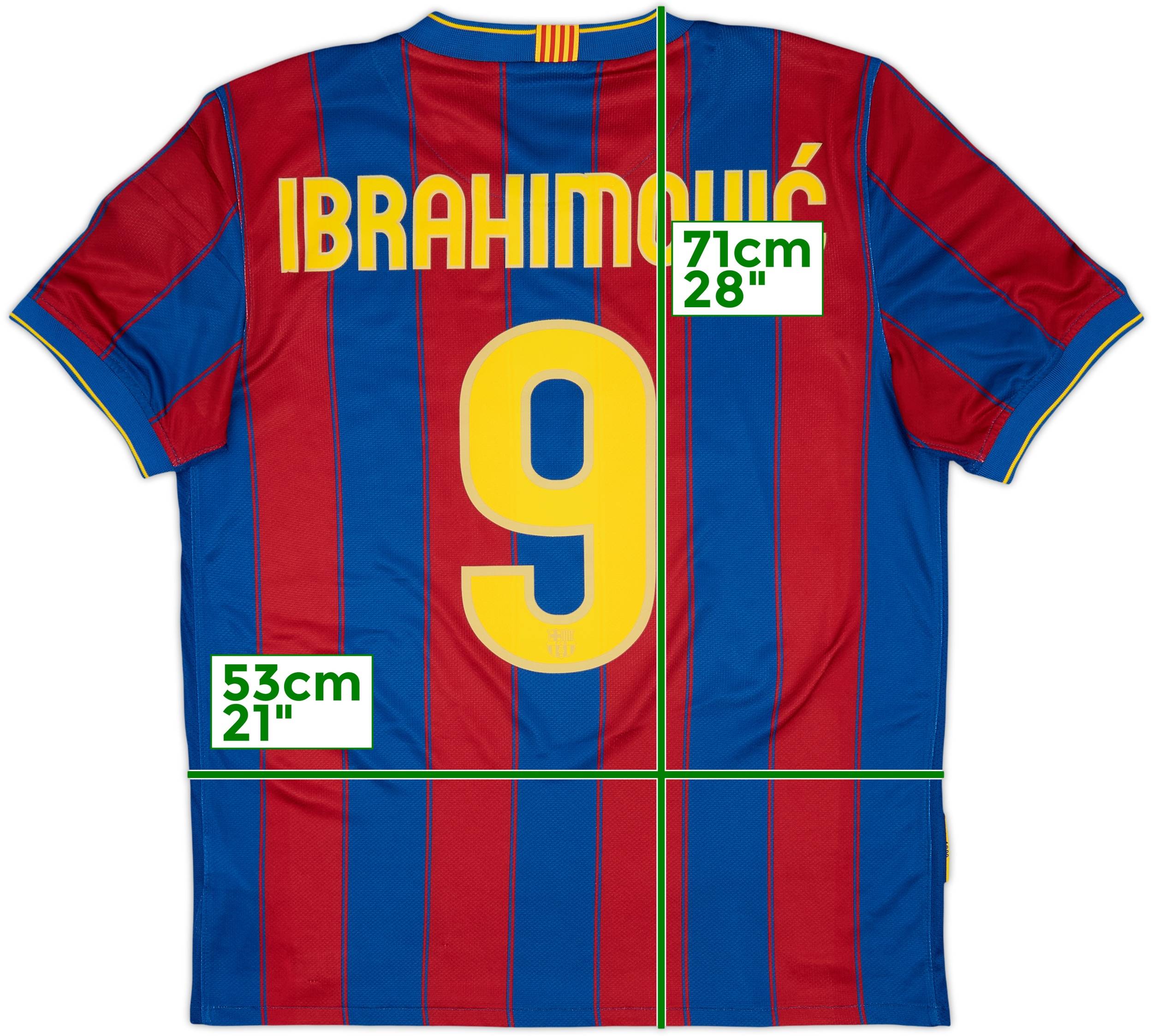 2009-10 Barcelona Home Shirt Ibrahimovic #9 - 8/10 - (M)