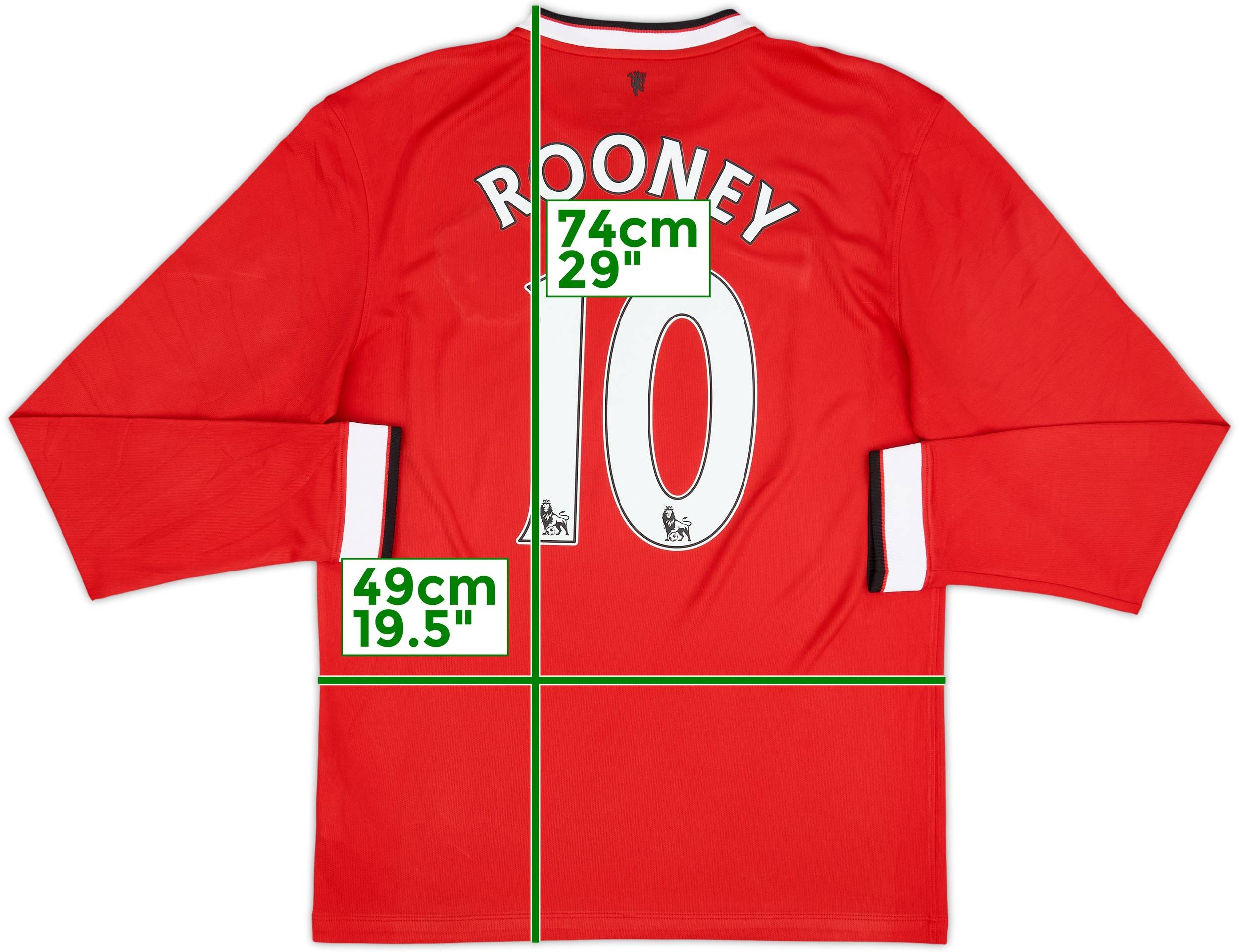 マンチェスター・ユナイテッド Rooney 10 14-15 ホ-ム　サイズ M 2014-15 Manchester United Home L/S Shirt Rooney #10 - 8/10 - (M)