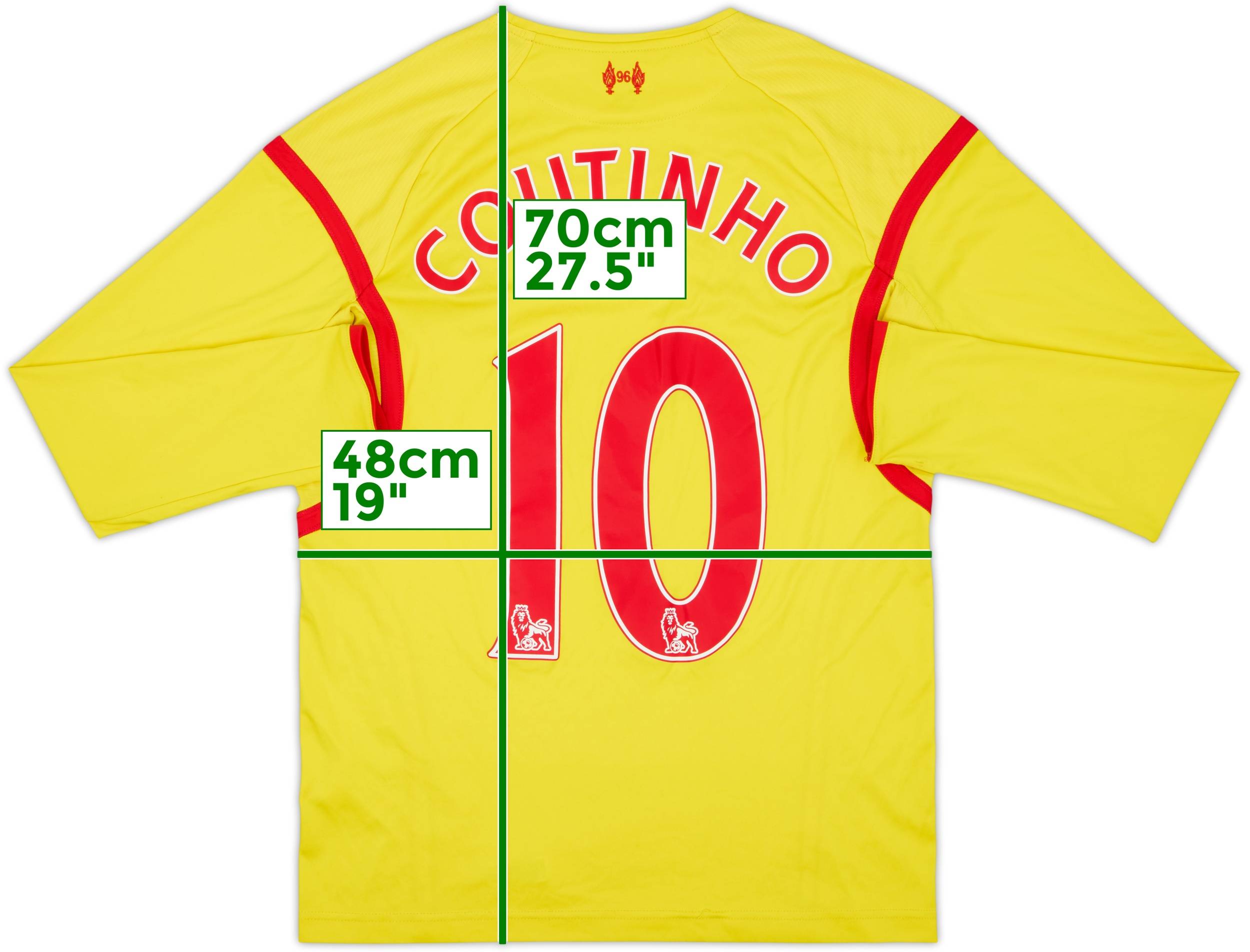 2014-15 Liverpool Away L/S Shirt Coutinho #10 - 6/10 - (S)