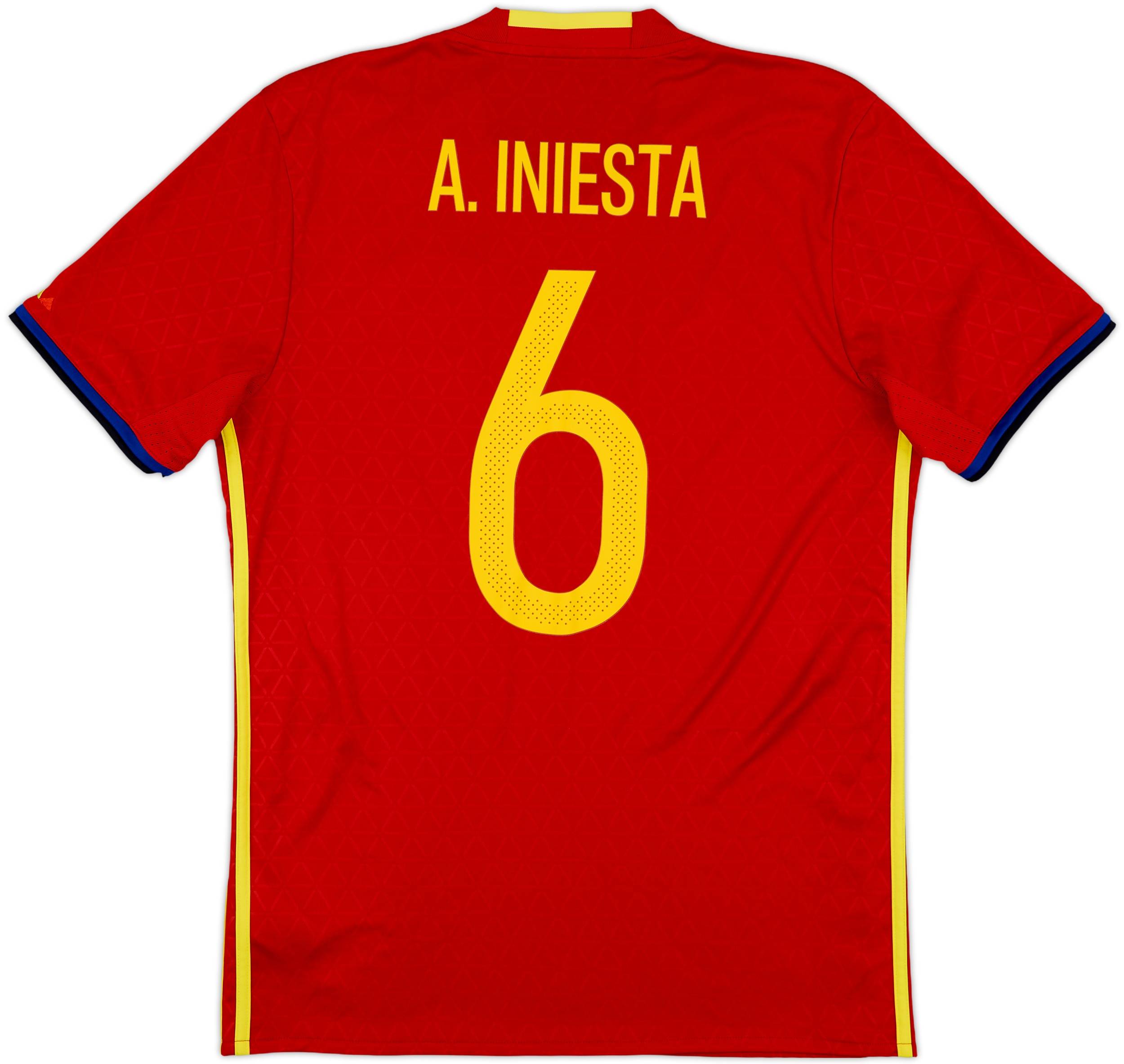 2016-17 Spain Home Shirt A. Iniesta #6 - 8/10 - (M)