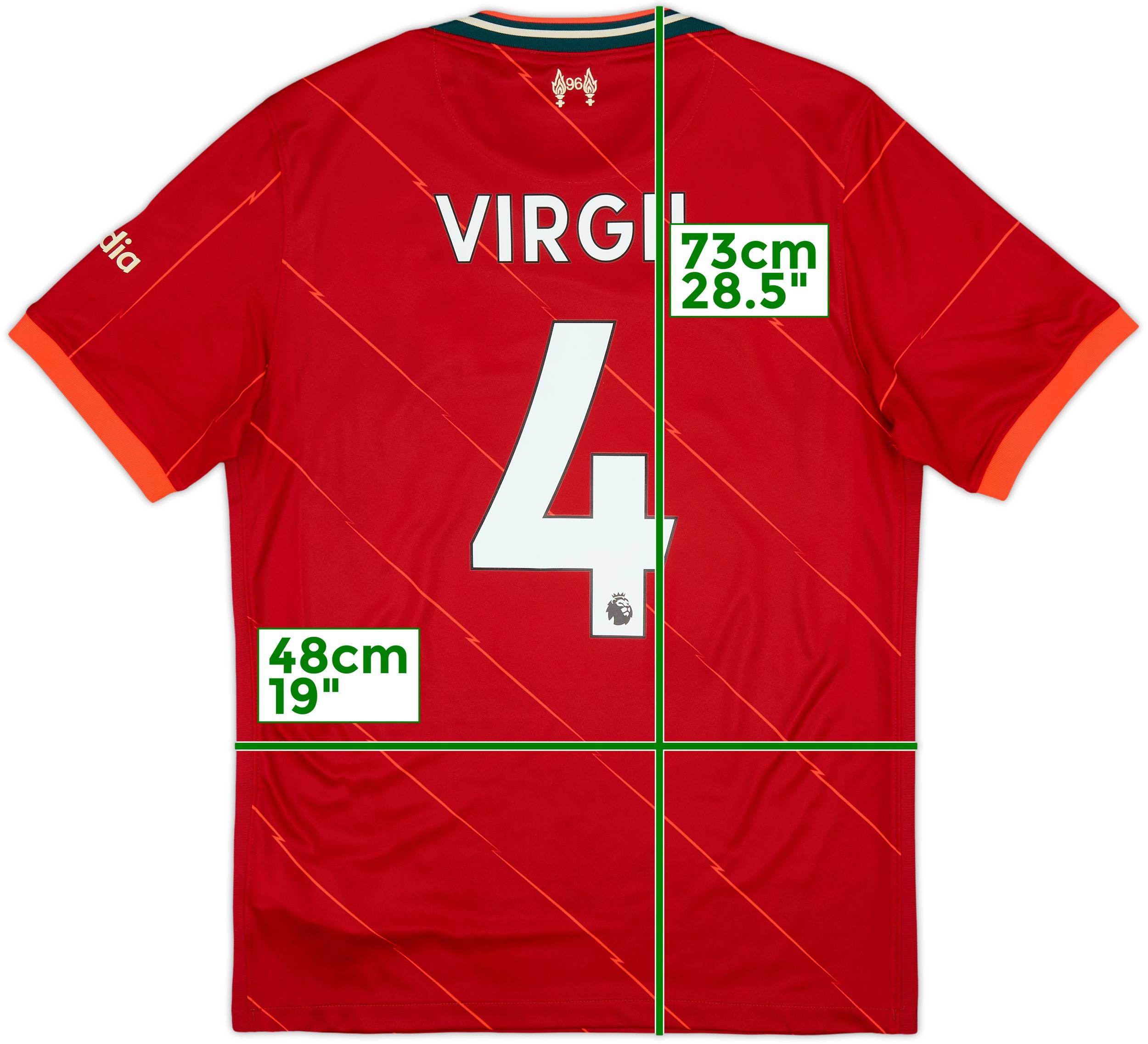 2021-22 Liverpool Home Shirt Virgil #4 - 6/10 - (M)