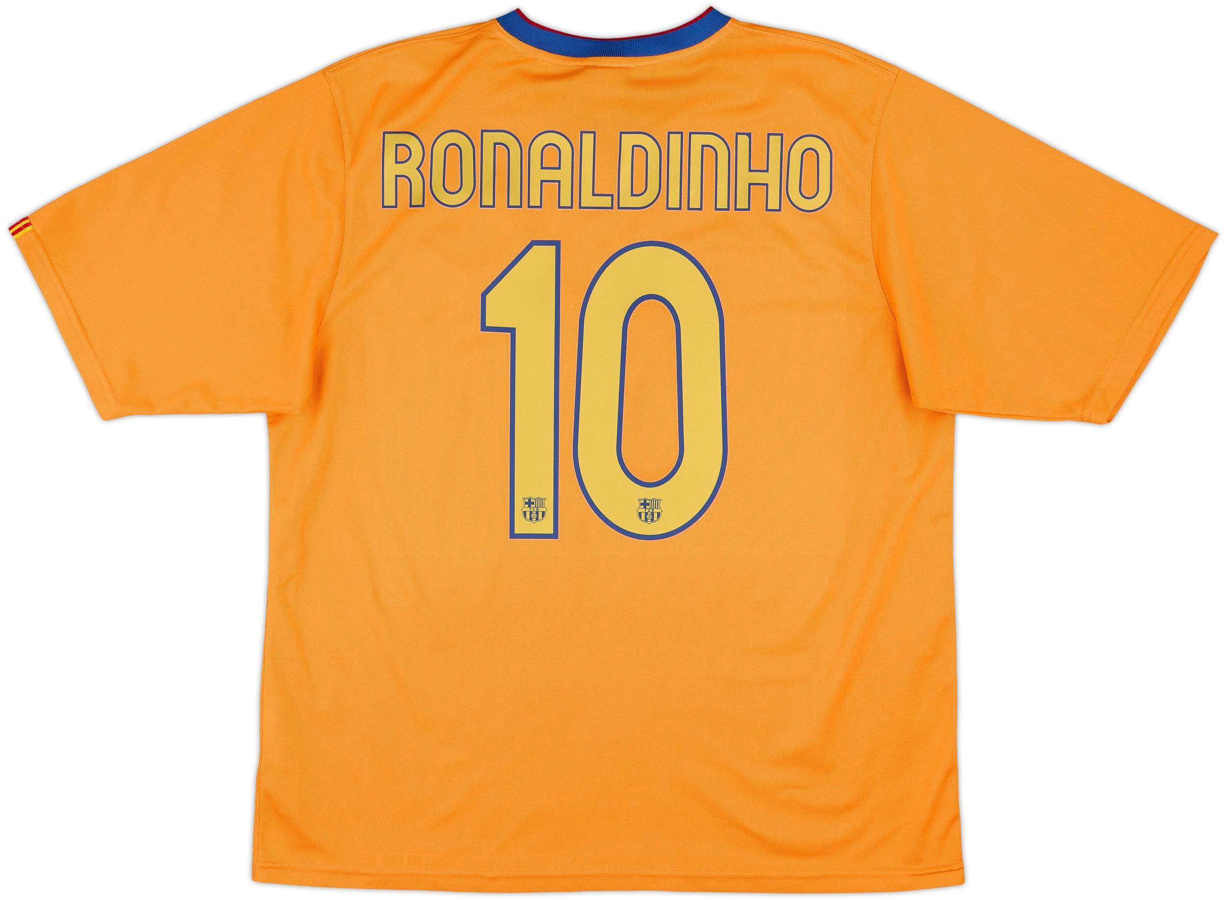 2006-08 Barcelona Basic Away Shirt Ronaldinho #10 - 9/10 - (XL)