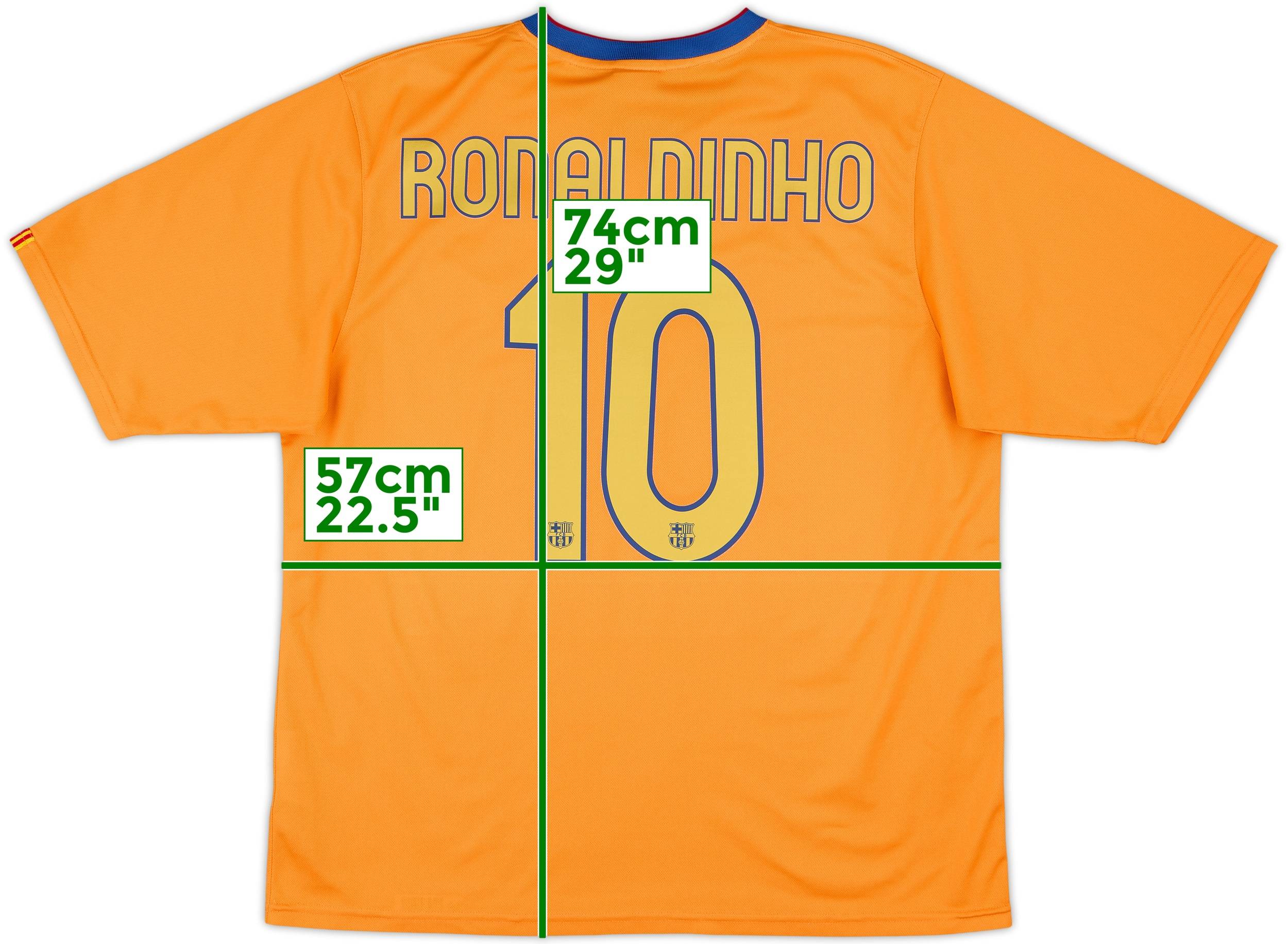 2006-08 Barcelona Basic Away Shirt Ronaldinho #10 - 9/10 - (XL)