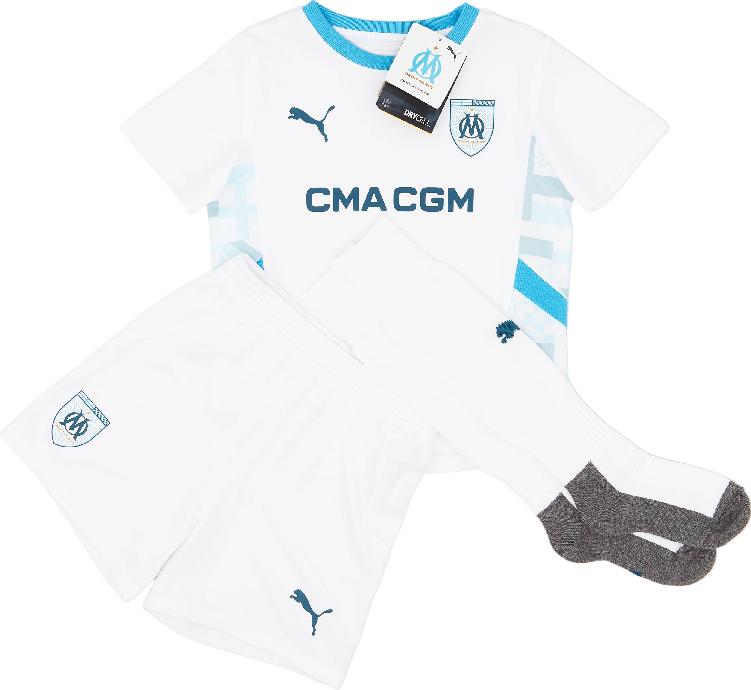 2024 25 Olympique Marseille Home Full Kit Little Kids
