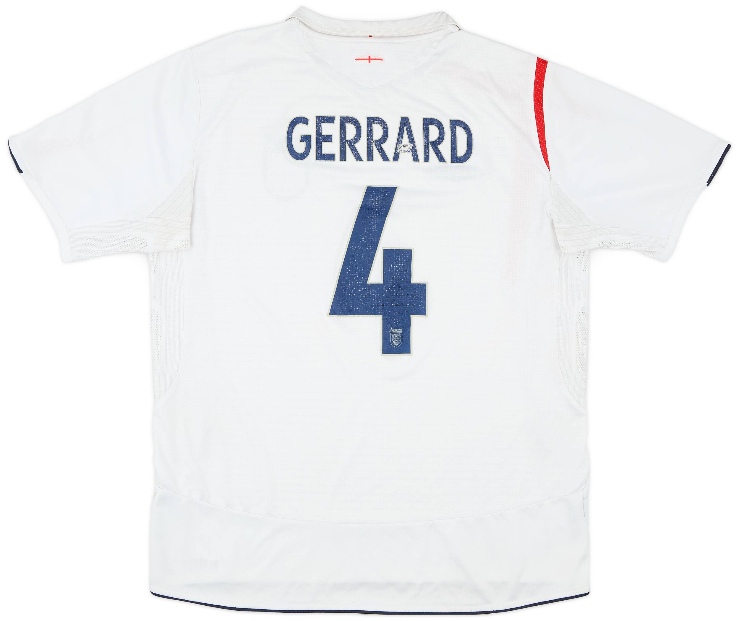 2005-07 England Home Shirt Gerrard #4 - 5/10 - (XL)