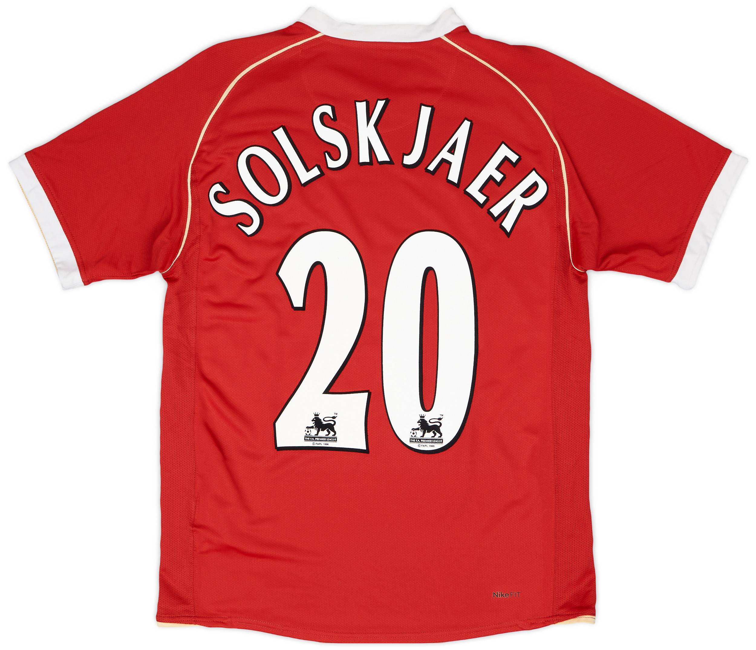 2006-07 Manchester United Home Shirt Solskjaer #20 - 6/10 - (S)