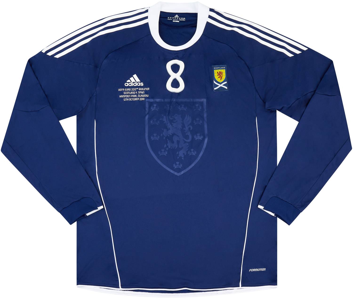 2010 Scotland Match Issue Home L/S Shirt #8 (v Spain)