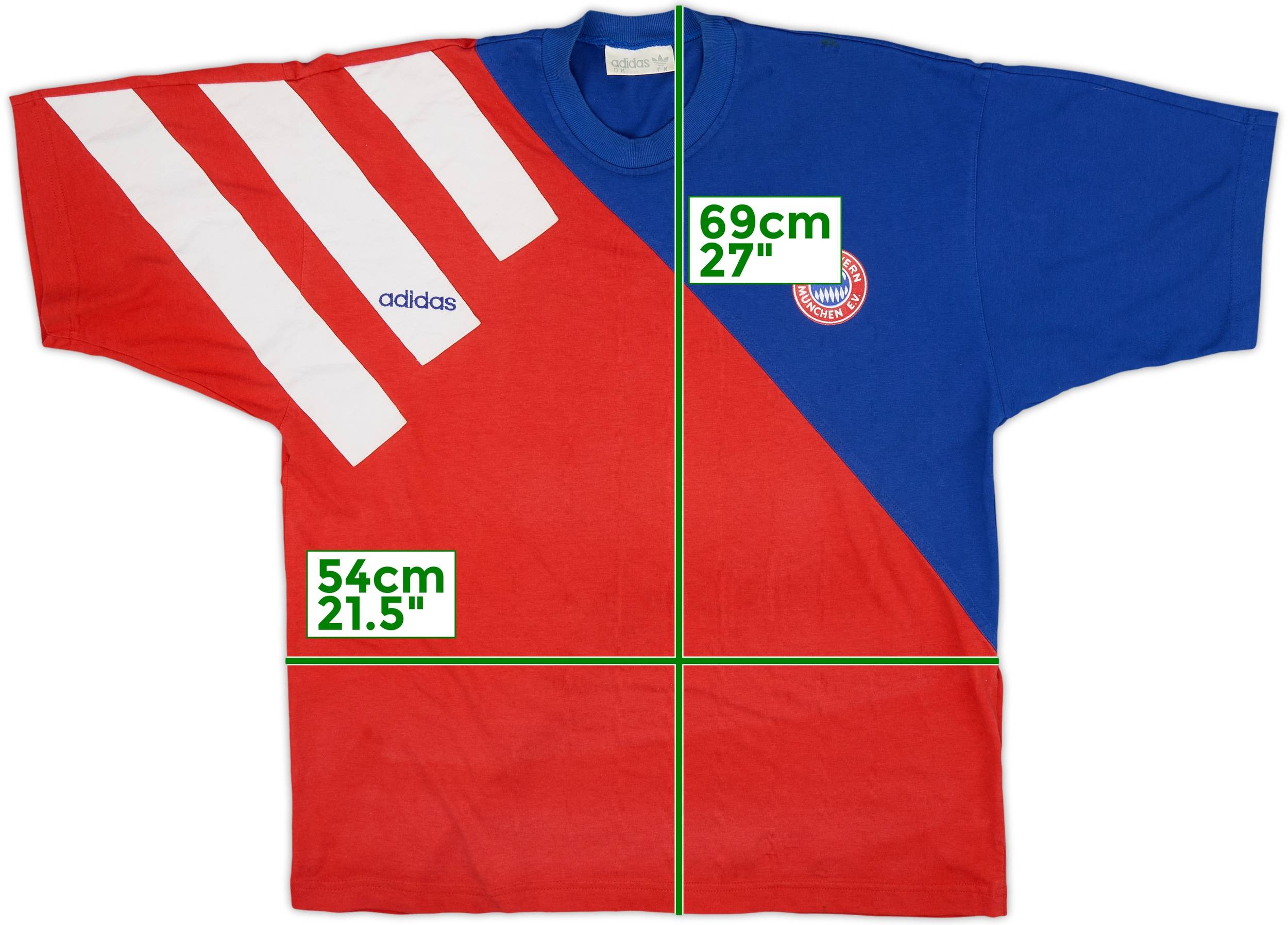 1991-92 Bayern Munich adidas Cotton Tee - 7/10 - (M)