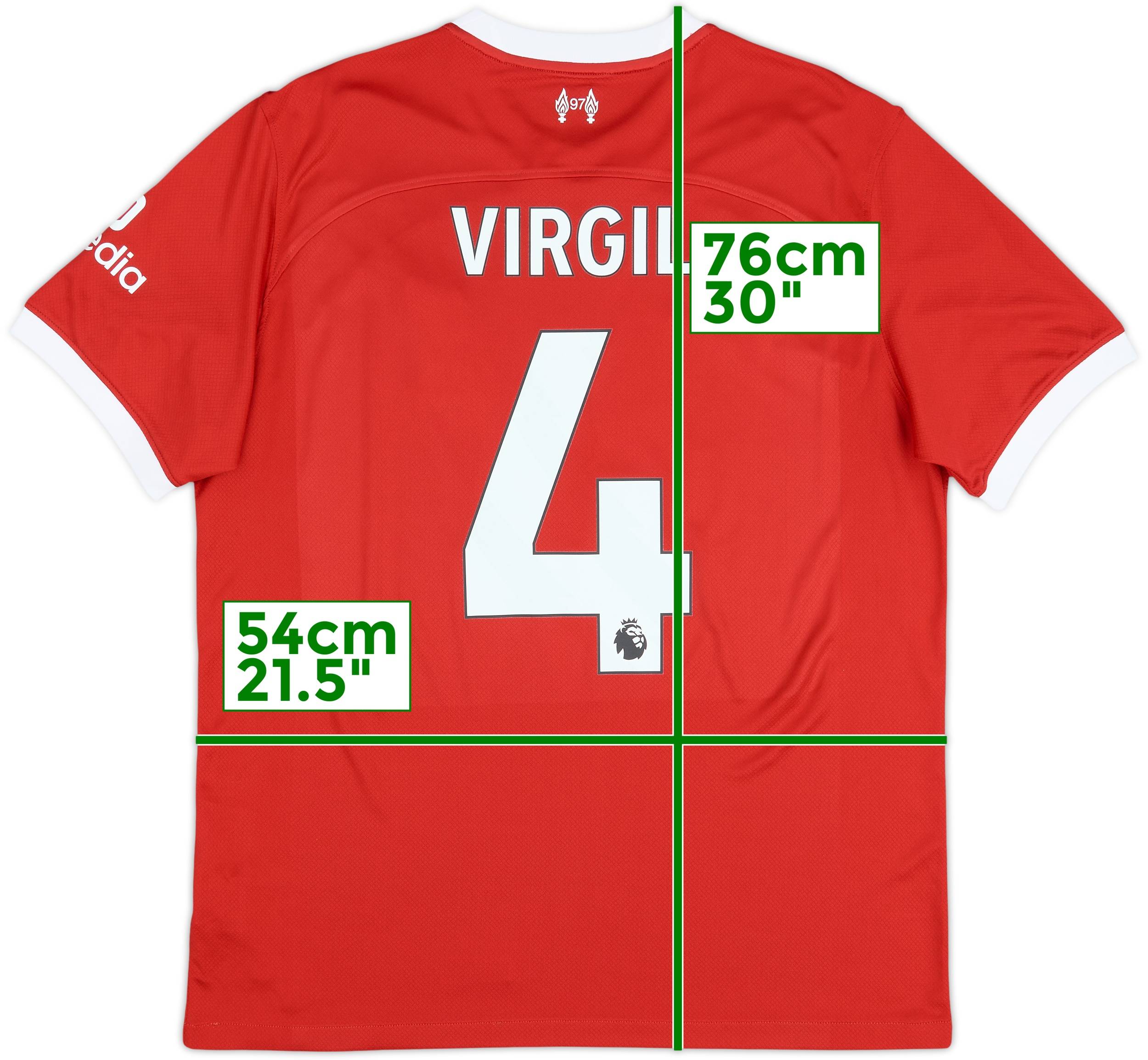 2023-24 Liverpool Home Shirt Virgil #4 - 10/10 - (L)