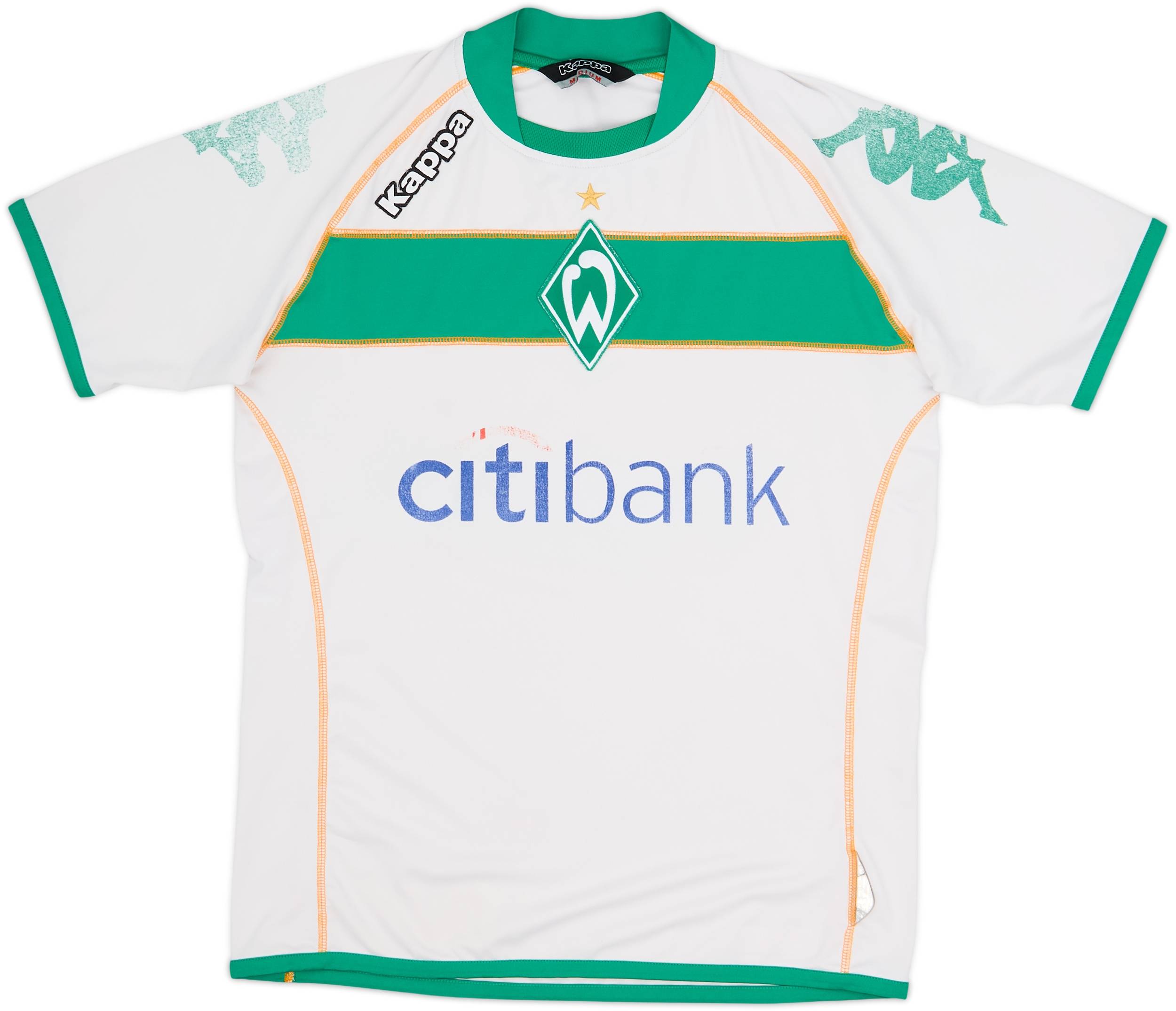 perry ONOWHEEL サッカーシャツ 緑/クリーム　完売品 2008-09 Werder Bremen Home Shirt - 4/10 - (M)